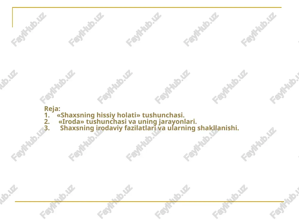 da, chet ellarda chop etilgan darsliklarda ko'p uchraydi. odatda tashqi alomatlari yaqqol namoyon bo'ladigan his- tuyg'ularning ichki kechinmalarda ifodalanishidan iborat psixik ja- rayon yuzaga kelishining aniq shaklini emotsiya deb atash maqsadga muvofiq. masalan, ranglarning o'zgarishi, yuzlarning tabassumlanishi, lablarning titrashi, ko'zlarning yarqirashi, kulgu, yig'i, g'amginlik, ikkilanish, sarosima va boshqalar emotsiyaning ifodasidir. shaxsning emotsional – irodaviy jarayonlari lekin vatanparvarlik, javobgarlik, mas'uliyat, vijdon, mehr-oqi- bat, sevgi-muhabbat singari yuksak xislatlarni emotsiya tarkibiga kiritish g'ayritabiiy hodisa hisoblanadi. ushbu emosional kechinmalar o'zining mohiyati, kuch-quvvati, davomiyligi, ta'sirchanligi, yo'nal- ganligi bilan bir-biridan keskin farq qilishlariga qaramay, ularni emotsiya sifatida talqin qilish oddiy safsataga aylanib qolgan bo'lar edi. shu boisdan ularning o'zaro eng muhim farqi shundaki, birisi ijtimoiy (hissiyot), ikkinchisi esa (emotsiya) individual, xususiy ahamiyat kasb etadi. his-tuyg'ularning kechishi subyekt alohida his etayotgan psixik holat sifatida gavdalanadi. bunda biron-bir narsani idrok etish va tushunish, biron-bir narsa to'g'risida bilib olish idrok etilayotgan, tushunib olinayotgan, ma'lum yoki noma'lum narsalarga nisbatan shaxsiy …