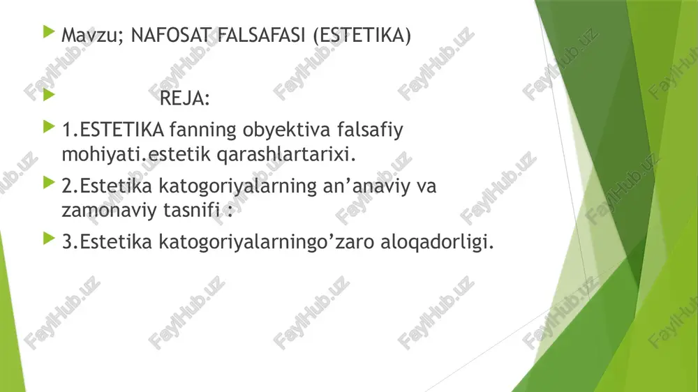 uni o’rganadigan fan falsafiy maqomda o’z nomiga ega emasdi. baumgartenning bu boradagi xizmati shundaki, u «his qilish», «sezish», «his etiladigan» singari ma’nolarni anglatuvchi yunoncha aisthetikos – «oyestetikos» so’zidan «estetika» (olmoncha «estetik» – «eshtetik») iborasini olib, ana shu bo’shliqni to’ldirdi. baumgarten estetikani hissiy idrok etish nazariyasi sifatida olib qaradi. lekin, ko’p o’tmay, u goh «go’zallik falsafasi», goh «san’at falsafasi» sifatida talqin etila boshlandi. nafosatshunoslik fanining eng buyuk nazariyotchilaridan biri gegel esa o’z ma’ruzalarining kirish qismida yozadi: «estetika» degan nom muvaffaqiyastiz chiqqani va yuzaki ekani sababli boshqa atama qo’llashga urinishlar bo’ldi... endi «estetika» fanining mohiyatini anglatadigan «san’at falsafasi» va «go’zallik falsafasi» iboralariga to’xtalamiz. nafosatshunoslik tarixida birinchi ibora tarafdorlari ko’pchilikni tashkil etadi. lekin, yuqorida aytib o’tganimizdek, san’at bu fanning yagona tadqiqot ob’ekti emas. hozirgi paytda texnika estetikasi va uning amaliyotdagi sohasi dizayn, atrof-muhitni go’zallashtirish, tabiatdagi nafosat borasidagi muammolar bilan ham shu fan shug’ullanadi. demak, uning qamrovini san’atning o’zi bilangina chegaralab qo’yishga haqqimiz yo’q. …
