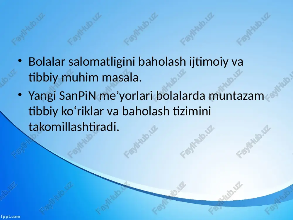 mamlakat iqtisodiy qudratining yuksalishi va xalq farovonligini ta’minlashning zarur shartlaridan biri ham salomatlikdir. sihat-salomatlikka nisbatan ongli va mas’uliyat bilan yondashish har bir insonning turmush va axloqiy mezoni bo‘lishi lozim. o‘zbekiston respublikasida sog‘lom, jismonan baquvvat, bilimli, ma’naviy-axloqiy yetuk, har tomonlama kamol topgan shaxsni shakllantirish davlat siyosati darajasiga ko‘tarilgan. jumladan, o‘zbekiston respublikasi konstitutsiyasining 40 moddasida „har bir inson malakali tibbiy xizmatdan foydalanish huquqiga ega“, 41- moddasida esa „har kim bilim olish huquqiga ega. bepul umumiy ta’lim olish davlat tomonidan kafolatlanadi. maktab ishlari davlat nazoratidadir“, deyilgan. odam organizmining tuzilishini anatomiya, uning faoliyatini fiziologiya, yashashi, normal o‘sishi, rivojlanishi, o‘qishi, mehnat qilishi uchun zarur sharoit yaratishni gigiyena fanlari asosida o‘rganiladi. salomatlikni saqlash va mustahkamlash uchun avvalo odam o‘z tanasining tuzilishi, har qaysi to‘qima va organlarining normal faoliyatini, o‘sish, rivojlanish va ko‘payish qonuniyatlarini bilishi zarur. shuningdek, barcha tirik mavjudotlar kabi, odamga ham xos bo‘lgan bu biologik xususiyatlarni asrash va tobora takomillashtirish uchun zarur bo‘lgan shart-sharoitni mukammal …