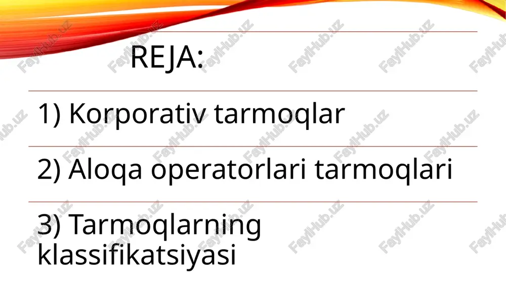 7—hisobchining, g’aznachining ish joyi; 8—matricali printer; 9—umumlashtiruvchi qilish narxi yirik korporaciyalarda bitta ish o`rni hisobiga 50 dollarni tashkil etadi. internet dan turli-tuman texnik vositalarni va operacion tizimlarni bitta infrastrukturaga birlashtirishning oddiyligi qabul qilib olingan. korporativ tizimlarni ishlab chiqish jarayoni anchagina soddalashadi, chunki itnegracion loyihani ishlab chiqish zarurati kerak bo`lmay qoladi. demak, alohida bo`linmalar, o`zlarining lhtlarini, serverlarini ishlatib, ularni boshqa bo`linmalar bilan hech bog’lamagan holda, xususiy qism tizimlarini yaratishlari mumkin. zarur bo`lib qolganda, esa ular korxonaning umumiy tizimiga ulanishlari mumkin. internet – bu to`g’ridan-to`g’ri o`zaro bog’langan komp’yuterlar guruhi emas. masalan, agar dunyoning har xil burchagidagi ikkita komp’yuter internetda o`zaro ma`lumotlar almashinayotgan bo`lsa, bu degan so`z ular orasida to`g’ridan-to`g’ri yoki virtual bog’lanish mavjud degani emas. ularning bir-biriga uzatayotgan ma`lumotlari bir nechta paketlarga bo`linadi va hatto bir seansda jo`natilayotgan xabarga taaluqli paketlar har-xil marshrutlar bo`yicha o`tishi mumkin. qaysi marshrut bilan bu paketlar o`tmasin ular yuborilishi kerak bo`lgan manzilga yig’iladilar va natijada (oxirida) yagona …