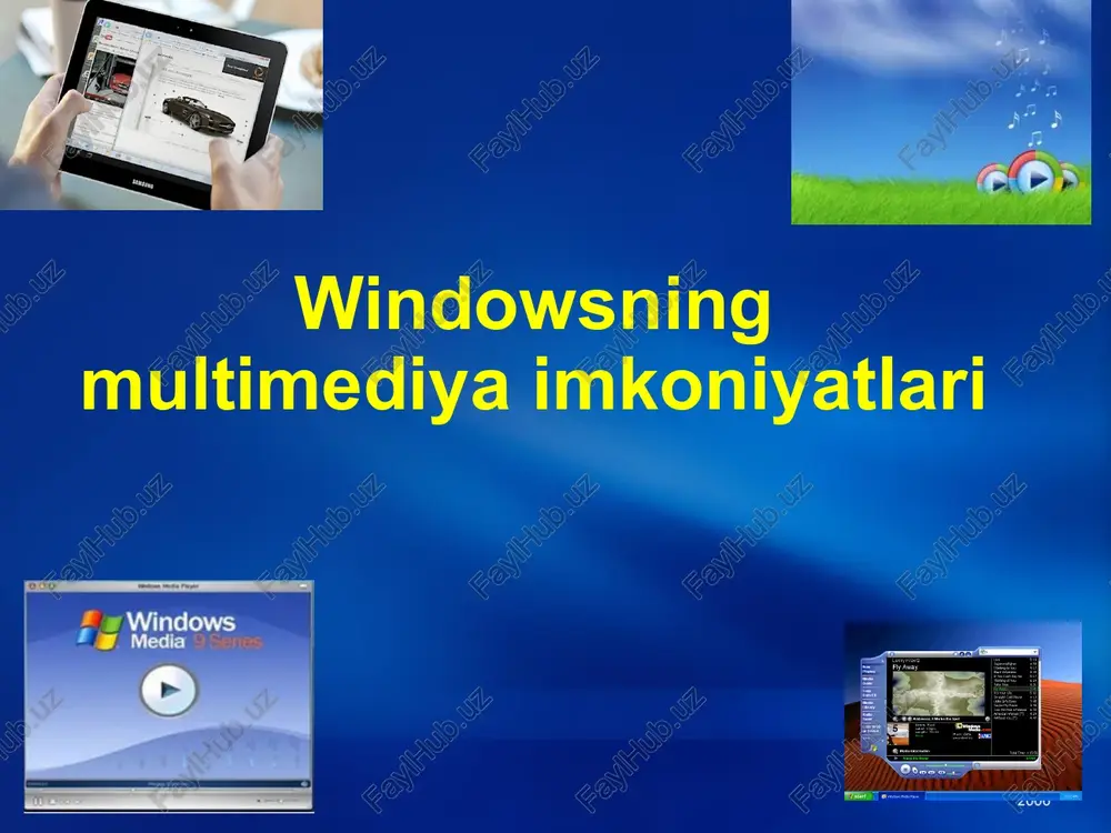 ra, tez ishlovchi protsessorlar shular jumlasidandir. bitta kompyuterga bir nechta monitorlar ulab ishlash va usb portlari yani uskuna o’rnatishni osonlashtirdi. windows xp dasturi raqamli fotoapparat, skaner, telefon apparatlariga ma’lumot yozish imkoniyatlarini engillashtirdi. 5/10/2024 4:04 pm © 2006 microsoft corporation. all rights reserved. microsoft, windows, windows vista and other product names are or may be registered trademarks and/or trademarks in the u.s. and/or other countries. the information herein is for informational purposes only and represents the current view of microsoft corporation as of the date of this presentation. because microsoft must respond to changing market conditions, it should not be interpreted to be a commitment on the part of microsoft, and microsoft cannot guarantee the accuracy of any information provided after the date of this presentation. microsoft makes no warranties, express, implied or statutory, as to the information in this presentation. 4 veb sahifasiga ulanish ham osonlashdi va unda ishlash tezlashdi. …