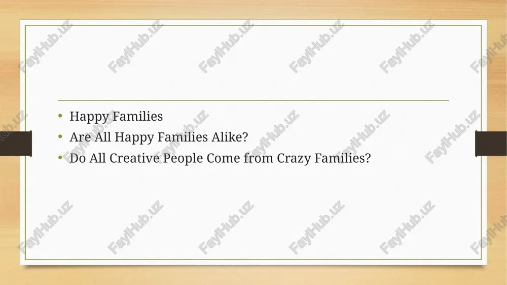 erests. parents advocate for challenge. family traditions and ceremonies inclusive of neighbors, relatives, friends significant adult others (auntie mame, uncle jack) family gives both prospect and refuge. image5.png image6.png image3.png image4.png /docprops/thumbnail.jpeg