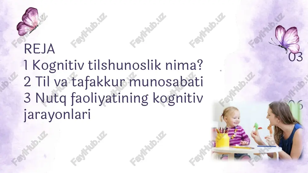 h va dekodlash jarayonlarini ham o‘z ichiga oladi. kognitiv tilshunoslik nuqtai nazaridan nutq faoliyati quyidagi asosiy jarayonlar orqali amalga oshadi: 🔹 1. perseptiv jarayon (idrok qilish): nutqni tinglash yoki o‘qish orqali qabul qilish bosqichidir. bu jarayonda miya tovush, ohang, so‘z tartibi va kontekst asosida ma’noni ajratadi. bu bosqich tilning signallarini kognitiv darajada tushunishga yo‘naltirilgan. 🔹 2. rejalashtirish va niyat shakllanishi: gapirish yoki yozishdan oldin inson o‘z fikrini qanday ifodalashni ongida rejalashtiradi. bu bosqichda nima aytilishi kerakligi, qanday so‘zlar tanlanishi, qanday grammatik struktura ishlatilishi kabi elementlar aniqlanadi. 3. til birliklarini faollashtirish: xotirada mavjud bo‘lgan so‘zlar, iboralar, grammatik qoidalar va til birliklari faollashtiriladi. ishchi xotira (working memory) bu bosqichda juda muhim rol o‘ynaydi. 4. kodlash (ifoda qilish): tayyor fikr til birliklariga aylantirilib, tovush shaklida (gapirish), yoki yozma shaklda (yozish) ifodalanadi. bu bosqichda artikulyatsion harakatlar va yozish mexanizmlari ishga tushadi. 5. tahlil va tushunish (decoding): tinglovchi yoki o‘quvchi bu til birliklarini qabul qilib, …