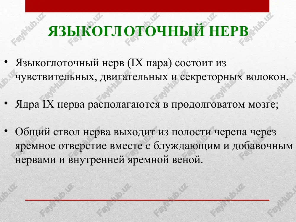 s myagkogo neba, disfoniya, disfagiya, poperxivanie, vitekanie pishi cherez nos – sindrom avellisa – prodolgovatiy mozg. nevralgiya yazikoglotochnogo nerva zabolevanie, pri kotorom u cheloveka voznikayut povtoryayushiesya pristupi silnoy boli v zadney chasti gorla okolo mindalin, inogda zaxvativaya uxo na toy je storone. nevralgiya yazikoglotochnogo nerva obichno nachinaetsya u lyudey posle 40 let i chashe voznikaet u mujchin, chem u jenshin. nevralgiya yazikoglotochnogo nerva kak i pri nevralgii troynichnogo nerva, pristupi prerivistie i kratkie, no soprovojdayutsya muchitelnoy bolyu i mogut bit vizvani spetsificheskim deystviem, naprimer jevaniem, glotaniem, razgovorom ili zevotoy. bol dlitsya neskolko sekund ili minut i obichno proyavlyaetsya tolko s odnoy storoni. nevralgiya yazikoglotochnogo nerva bol pri palpatsii yazika, mindalin. irradiatsiya boli v uxo, nebo, gorlo, sheyu, ugol nijney chelyusti. narushenie vkusovogo vospriyatiya (vse kajetsya gorkim). suxost v gorle. povishennoe slyunootdelenie posle pristupa. pokrasnenie polovini litsa na storone porajeniya. kashel iz-za oshusheniya inorodnogo tela v glotke. uxudshenie obshego sostoyaniya (snijenie …