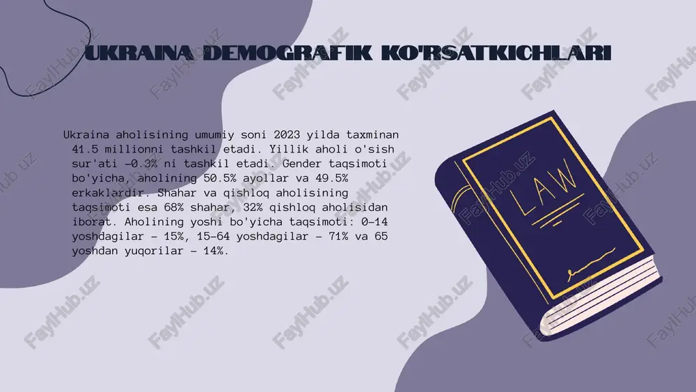jtimoiy tengsizlik va iqtisodiy farovonlikni yaxshilash uchun davlat siyosatini shakllantirishda muhim ahamiyatga ega. ukraina demografik tendentsiyalari ukraina demografik tendentsiyalari so'nggi yillarda sezilarli o'zgarishlarga duch kelmoqda. 2020 yilga kelib, aholi soni 41 milliondan ortiq bo'lgan ukraina, demografik pasayish va migratsiya muammolariga duch kelmoqda. aholi o'sish sur'ati salbiy ko'rsatkichlarga ega bo'lib, asosan tug'ilishning kamayishi va chiqish migratsiyasi bilan bog'liq. 2010-2020 yillarda tug'ilish koeffitsienti 12,5 dan 8,5 ga tushdi. shuningdek, ukrainadan tashqariga ko'chib ketishlar ko'paymoqda, bu esa aholi sonining kamayishiga olib kelmoqda. ushbu tendentsiyalarni tahlil qilish, mamlakatning iqtisodiy va ijtimoiy rivojlanishini tushunish uchun muhimdir. kelajakda aholi sonining o'sishi va migratsiya tendentsiyalari qanday o'zgarishini prognoz qilish, hukumat va siyosatchilar uchun dolzarb masala bo'lib qoladi. photo by dmitrij paskevic on unsplash ukrainada iqtisodiy o'sish tahlili iqtisodiy o'sish ko'rsatkichlari ukrainada iqtisodiy o'sishning asosiy ko'rsatkichlari 2022 yilda yim o'sishi 3.5% ni tashkil etdi. qishloq xo'jaligi sektori 2.1% o'sdi, sanoat sektori esa 4% o'sishni ko'rsatdi. xizmatlar sektori ham …
