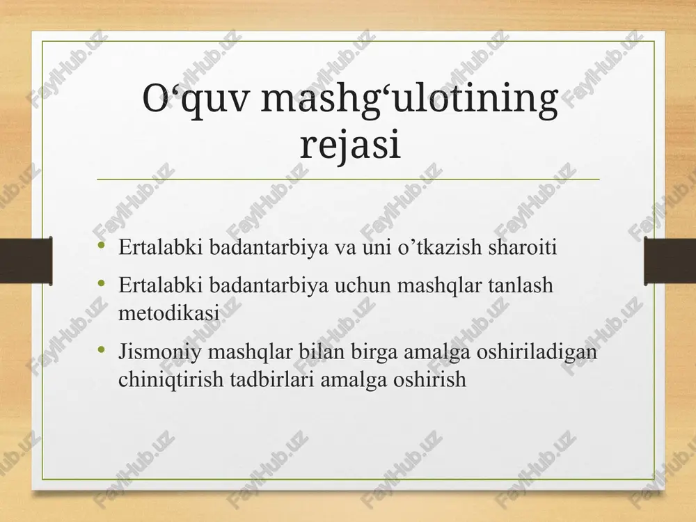 da bu yo‘nalishda amalga oshirilishi ko‘zda tutilgan muhim vazifalar o‘z ifodasini topgan. ertalabki badantarbiya istak bo‘lsa kifoya usuli har kuni bajarish imkoni bo‘lgan 15-20 daqiqalik ertalabki badantarbiya mashg‘ulotlari, 40-60 daqiqa davomida ochiq havoda piyoda yurish, tungi uyqu oldidan 20-30 daqiqalik sayr qilish ham, albatta, bunday istaklar usuliga ro‘yobiga kiradi. ertalabki badantarbiya tetiklik talabi usuli fiziolog-olimlar tomonidan 200 nafardan ortiq kishi ishtirokida o‘tkazilgan tadqiqot natijasini misol sifatida keltirish mumkin. badantarbiya bilan doimiy ravishda va izchil shug‘ullanuvchi kishilarning his-tuyg‘ulari darajasini aniqlash maqsadida o‘tkazilgan mazkur tadqiqotning ko‘rsatishicha, tajribada ishtirok etganlarning 72 foizi o‘zini juda baxtiyor deb hisoblaydi. buning sababi sifatida ular aynan uzluksiz ravishda badantarbiya bilan shug‘ullanishini qayd etadi. ertalabki badantarbiyaning fiziologik ahamiyati har kuni ertalab 10 daqiqa jismoniy mashqlar bilan shug‘ullanish kundalik ish unumdorligini 65-70 foizga oshirishi isbotlangan. 15 daqiqa badantarbiya qilgan kishining xotirasi tiniqlashib, aqli va ko‘zi o‘tkirlashadi, harakat-tayanch tizimi faoliyati yaxshilanadi. prezidentimiz tomonidan ilgari surilgan 5 ta muhim tashabbusning ikkinchisi …