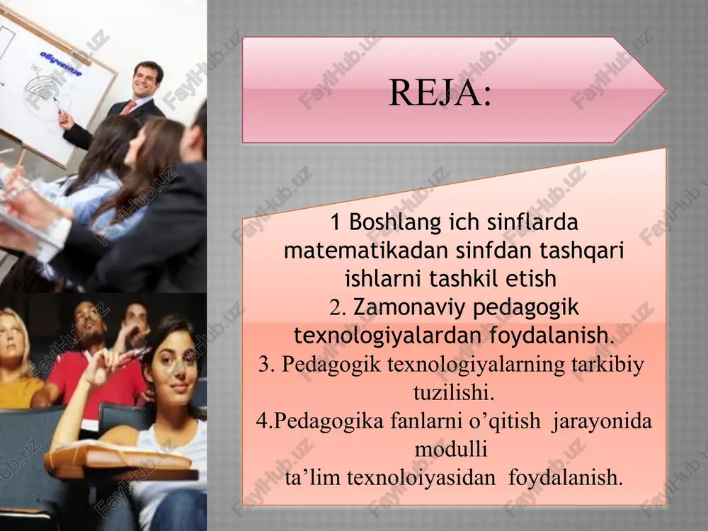 an shaxs sifatlarini intensiv shakllan-tirish jarayonidir». i.ya. larnerning fikriga ko`ra: «pt -o`quvchilar xarakatlarida aks etgan o`qitish natijalari orqali ishonchli anglab olinadigan, aniqlanadigan maqsadni ifodalaydi» b.l. farbermanning fikricha: «pt-ta'lim jarayoniga yangicha yondashuv bo`lib, pedagogikada ijtimoiy-muhandislik ongi ifodasidir. u pedagogik jarayonni texnika imkoniyatlari va insonning texnikaviy tafakkuri asosida standart holga solib, uning optimal loyihasini tuzib chiqish bilan bog`liq ijtimoiy xodisadir». yunesko tomonidan berilgan ta'rif: «pt – ta'lim shakllarini optimallashtirish maqsadida uqitish va bilimlarni o`zlashtirish jarayonining inson salohiyati va texnik resurslarni qo`llash, ularning o`zaro ta'sirini aniqlashga imkon beradigan tizimli metodlar majmuasidir». “pedagogik texnologiya “ atamasining mohiyati nimada? “texnologiya” yunoncha so’z bo’lib, “techne”-mahorat, san’at, “logos” tushuncha, o’rganish, ta’limot demakdir. ta’lim-tarbiya mazmuni, maqsad hamda vazifalari davrlari o’tishi bilan kengayib borishi natijasida uning shakl va usullari ham takomillashib bormoqda. hozirda inson faoliyatining asosiy yo’nalishlari ularda ko’zda tutilgan maqsadlarni to’liq amalga oshirish imkoniyatini beruvchi yaxlit tizimlar, ya’ni texnologiyalarga aylanib bormoqda. pedagogik texnologiya tushunchasi ta’lim-tarbiya amaliyotini rivojlantirish ehtiyojlari …