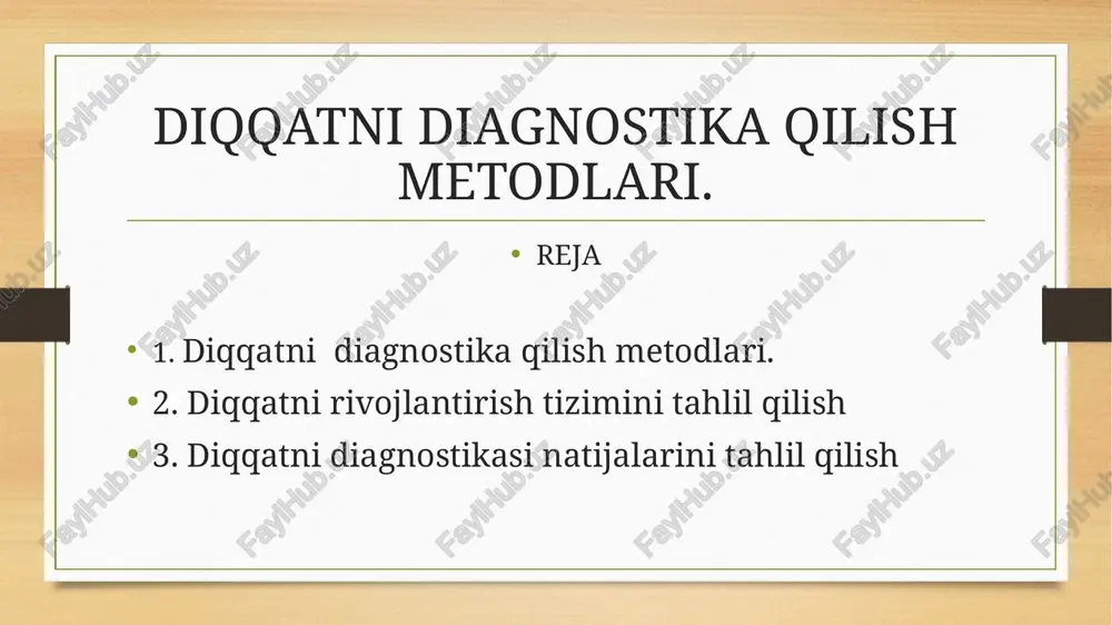n psixologik maslahatlar tayinlanadi. bu maslahatlar, shaxsning o'zining psixologik muammolari yechishiga va yaxshi yondashuv olishiga yordam bera olishi uchun tashkil etiladi. natijalarni kuzatish va baho berish: psixolog, shaxsning psixologik holatini kuzatadi va natijalar o'zgarishini kuzatib boradi. bu natijalar, o'quvchi yoki saxsning psixologik o'zgarishlarini kuzatish va keyinchalik yaxshi yondashuv berishda yordam bera olish uchun kerak bo'ladi. natijalarni rasmiylashtirish va saqlash: xotira diagnostikasi natijalari to'g'ri saqlanishi, xavfsiz va noyob saqlanishi kerakdir. bu natijalar, qo'llab-quvvatlash va yaxshi yondashuvni boshlashda, keyinchalik maslahatlar berishda va psixologik maslahatlar tayinlashda foydalaniladi. xotira diagnostikasi psixologiyada o'quvchilarni, yoki shaxslarni yaxshi tushunish, ularga yordam berish va psixologik maslahatlar taklif qilish uchun keng qo'llaniladi. bu vazifalar, psixologlarning xotira diagnostikasi natijalarini tahlil qilish va shaxslarni yaxshi boshqarish uchun kerakli ma'lumotlarni topish va tahlil qilishda yordam bera olish uchun muhimdir. idrokni tushunish va xarakterlash psixologiyaning muhim jihatlaridir. bu boradagi bilim va ko‘nikmalaringizni chuqurlashtirishga yordam beradigan “idrok va uning xususiyatlari” mavzusiga oid ba’zi amaliy …