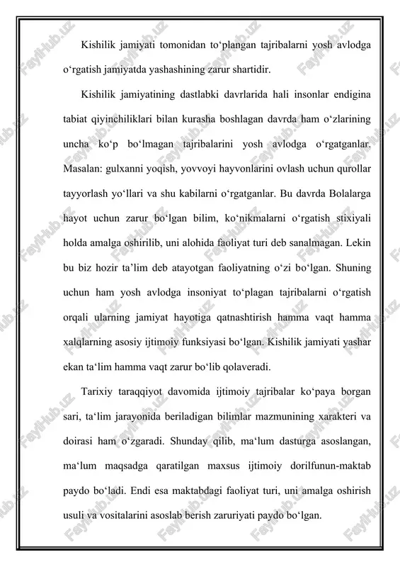 larini o‘stiradigan va dunyoqarashini tarkib toptiradigan jarayondir. ta‘lim va ma‘lumot bir-biri bilan mustahkam bog‘liq. ma‘lumot bu ta‘limning natijasi, ta‘lim esa ma‘lumot olishning asosiy yo‘lidir. didaktika fani ta‘lim va ma‘lumotning muhim muammolarini o‘rganish bilan birga «kimni o‘qitish kerak», «nimaga o‘rgatish kerak», «qanday o‘qitish kerak» kabi savollarga ham javob bo‘ladi. didaktika sohasida birinchi asar yaratgan olim xvii asrning chex pedagogi yan amos komenskiy (1592-1670). o‘zining mashhur asari «buyuk didaktika» (1632y yozilgan, 1975y o‘zbek tilga tarjima qilingan) sida o‘qitish va tarbiya jarayonlari, o‘qitishning yo‘llari va didaktik printsiplar maktabda ta‘lim-tarbiya ishlarini tashkil qilish kabi masalalarni ishlab chiqdi. markaziy osiyo allomalari merosida ham didaktika sohasida yaratilgan bir qancha asarlarda ta‘lim qoidalari, ta‘limni tashkil etish, unda o‘qituvchining roli kabi masalalar bayon etilgan abu ali ibn sinoning (980-1037) «tadbiri manozil», abu nasr farobiyning «ilmlarning kelib chiqishi to‘g‘risida», «sharxlar», «evklid kitobining muqaddimasiga sharxlar», «hikmat asoslari» kabi bir qator asarlarida, burhoniddin marg‘iloniynng (1150-1187) «ilmga kirishuvchi uchun birinchi asos» kabi …