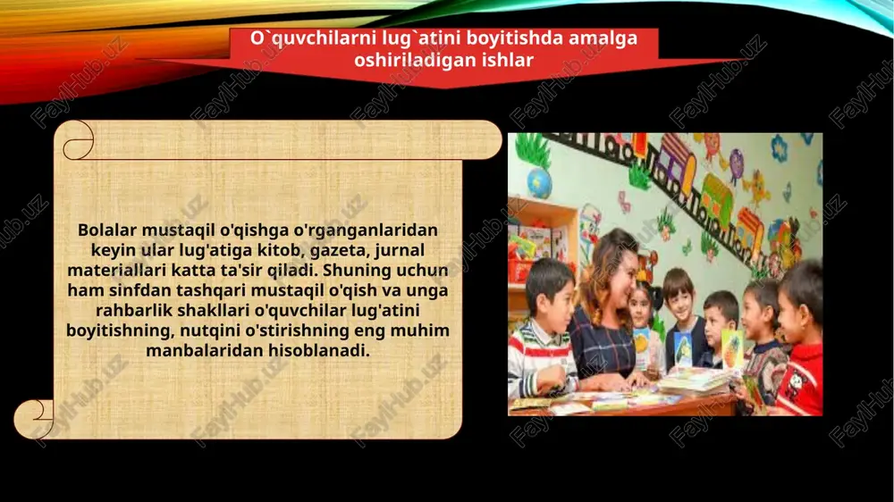an barcha so’z va iboralarning yig’indisi lug’at tarkibi yoki leksika deyiladi. leksikologiya o’zbek tilining lug’at tarkibini o’rganadigan bo’limdir. leksikologiya lug’at tarkibidagi so’zlarning nutqda ma’no ifodalash xususiyati, qo’llanish faolligi, boyib borishi, ba’zi so’zlarning eskirib, iste’moldan chiqib ketishi, ma’no ko’chish hodisasi kabilarni o’rganadi. shu sababli leksikologiya lug’at ustida ishlash metodikasining lingvistik asosi hisoblanadi. har qanday nutqiy bayon grammatik jihatdan o’zaro bog’langan, mazmunga mos so’z va so’z birikmalarining ma’lum izchillikda joylashtirilishidan tuziladi. kishining lug’ati qanchalik boy va rivojlangan bo’lsa, uning nutqi ham shunchalik boy bo’ladi; o’z fikrini aniq va ifodali bayon etishiga keng imkoniyat yaratiladi. shuning uchun lug’atning boyligi, xilma-xilligi, harakatchanligi metodikada nutqni muvaffaqiyatli o’stirishning muhim sharti hisoblanadi. hozirgi o’zbek adabiy tili ulkan lug’at boyligiga ega. besh jildlik «o’zbek tilining izohli lug’ati» da 80000 dan ortiq so’z va so’z birikmasi berilgan bo’lib, bular umumiy qo’llaniladiganlaridir. bunga o’zbek tilida nashr etilgan turli terminologik lug’atlarda, o’zbek tili sinonimlari, antonimlari, frazeologik lug’atlarida va turli izohli lug’atlarda …