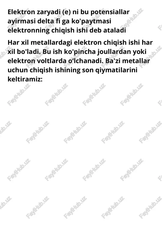 rat bo'lgan quyosh batareyasini yaratdi. bu batareya oynaband yashik ichiga joylashgan bo'lib, elektr qo'ng'irog'ini tok bilan ta'minlab turadi. asrimiznng 30-yillarida. akademik a.f.loffe termogeneratordan quyosh energiyasini elektr energiyasiga aylantirish masalasini taklif etgan. uz bo'lsa, 1941-yilga kelib u shunday termogeneratorni ishlab chiqdi. quyosh termoelektrogeneratorlari asosan quyosh konsentratori va termobatareyalardan tashkil topgan.1956-yilda g.m.krjijanovskiy nomidagi energetika instituti xodimlari diametri 2m bo'lgan ko'zgu fokusiga termogenerator o'rnatib, issiq va sovuq payvandlar orasidagi temperaturalar farqi 400°c bo'lganda 21v kuchlanish ostida 18,9 vt quvvat olishga muyassar bo'ldilar. termogenerator fik 2% ga yaqin. bunga sabab elementlarni o'zaro ulash sistemasi yaxshi ishlanmaganidir. keyinchalik y.malevskiy va a. oxotinlar termogenerator fik 8% ga yetkazish imkoniyatiga ega bo'ldilar.albatta, mana shu mavzu bo‘yicha qisqacha xulosa: xulosa: quyosh fotoelektrik elementlari va modullari — muqobil energiya manbai sifatida ekologik toza, yangilanadigan energiyani ishlab chiqarishda muhim rol o‘ynaydi. ular quyosh nurlarini to‘g‘ridan- to‘g‘ri elektr energiyasiga aylantirish imkonini beradi. bu modullar odatda fotoelektrik elementlar to‘plamidan iborat bo‘lib, turli …