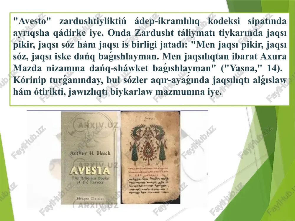 qıwǵa úyretiw xanaları yaki óz aldına bólmeler qurıp, olardı mektep yaki qárixana dep atay basladı. sonı ayrıqsha atap ótiw kerek, mawarawnnaxrda dáslepki mektepler payda bola baslaǵannan keyin, dáslep olarda oqıwdı úyretiw gana tiykargı dástúrge aylangan edi, jaziwdı úyretiw bolsa keyin ala ámelge asırılatuģın dástúrge aylana berdi. bunıń sebebi, quranı kárim 609-632-jıllar dawamında payǵamberge awızsha túsirilgen edi. ótken usı 23 jıl dawamında qurandaǵı hár bir tema hám turmıslıq waqıyalarǵa sheshim húkimleri názil etiliwi máttal payǵambardıń hámiri menen usı ayat hám súrelerdi arnawlı "kuttab al-vahyi"ler-rasululla tańlaǵan xatkerler dárhal jazba shıǵarma túrinde kóshirip qoyatuǵın edi. "haftiyak." up ásirde-aq iran pedagogları tárepinen dúzilgen bul oqiw kitabı, derlik on tórt ásir dawamında iran, oraylıq aziya, shigis qıtay, hindstan hám basqa musılman úlkelerinde dáslepki álipbe wazıypasın atqarıp keldi. haftiyak-parsı-tájik tilindegi sóz bolıp, kurannıń jetiden biri degen mánini ańlatadı. onda eń tiykarǵı súreler jámlengen bolıp, taxtay oqıw tamamlanıwı yamasa onıń menen birge oqıla baslaǵan. balalar ondaǵı súrelerdi …