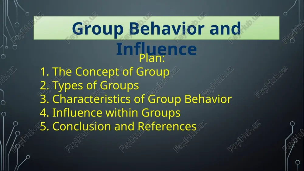 l influence. analyzing group behavior helps in understanding social dynamics. factors influencing group behavior 1. group size and composition: larger groups have different dynamics than smaller ones. 2. leadership style: authoritative or democratic leadership affects behavior. 3. communication patterns: open communication fosters cooperation. 4. group goals and values: shared objectives enhance cohesion. 5. individual roles and status: influence participation and decision-making. roles within a group each member plays a specific role: - leader – guides and motivates the team. - active participant – contributes ideas and energy. - observer – supports by listening and giving feedback. clear roles maintain harmony, avoid conflict, and improve group efficiency. roles may change depending on tasks and context. group norms groups develop norms or unwritten rules that guide behavior. these norms determine what is acceptable and what is not. breaking norms may lead to criticism, exclusion, or reduced influence within the group. norms help …