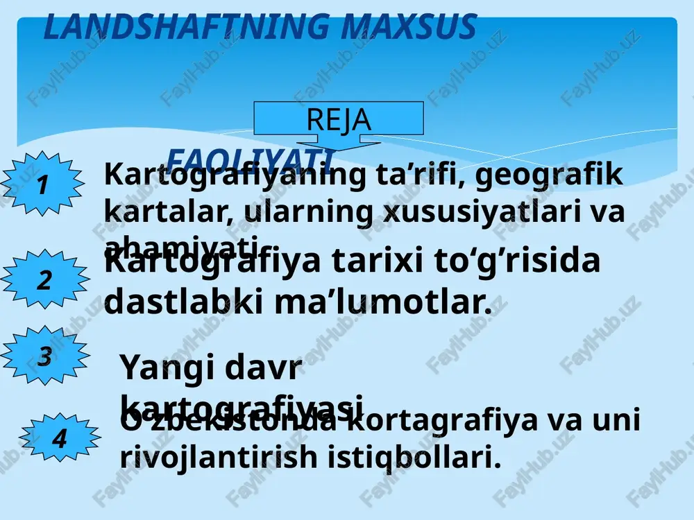 ib kartaning dastlabki nusxasini tuzish va nashrga tayyorlashgacha bo‘lgan hamma jarayonlarni o’z ichiga oladi. kartografiya tarixi hozirgi o’zbekiston to‘g’risidagi dastlabki ma’lumotlar antik davrning sivilizatsiya markazlari bo‘lmish qadimgi yunoniston bilan qadimgi rumda uchraydi. o’rta osiyo xaqidagi dastlabki geografik va kartografik ma’lumotlar miloddan oldingi v asrlarda yashagan yunon allomasi geradot tomonidan yozilgan asarlarda uchraydi. qadimgi dunyo geografiyasining bilimdonlaridan mashxur olim milodning ii asrida yashagan iskandariyalik geograf, astranom va kartograf klavdiy ptolomeydir. uning «geografiya» kitobini antik davrning o’ziga xos geografik komusi desa bo‘ladi. ptolomey bu asaridan tashqari 27 ta kartadan iborat dunyo atlasini yaratgan. bu atlas kartalarida graduslar turi tasvirlangan, bu karta uz davriga nisbatan ilmiy jihatdan ancha yuksak darajada bo‘lgan. vavilonskaya karta mira turinskaya papirusnaya karta — drevneyshaya bumajnaya karta v mire kartografiya tarixi sharq kartografiyasini rivoj topishida arab va o’rta osiyo kartografiyasini asosi bo‘lgan «islom atlasi» ning o’ziga xos o’rni bor. islom atlasining muallifi noma’lum, lekin ayrim tadqiqotchilar uni balxiy tuzgan …