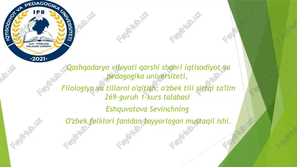 g mohir bajaruvchisiga aylanadi. yana bir obraz bahragul boʻlib boshqa kanizlardan farqli o‘laroq, fahm-farosatli, buvishini ko‘ngliga yo‘l topa oladigan kanizlardan hisoblanadi. dostondagi qahramonlar ijobiy ↙️↙️. qoraxon qosim kuntugʻmish shoir tohir xolbeka gurkiboy mohiboy salbiy ↙️↙️ buvraxon azbarxoʻja xolmumin dostonni kuylagan baxshilar ergash jumanbulbul oʻgʻli egamberdi ollomurod bekmurod joʻraboy oʻgʻli nurmon abduriy oʻgʻli kuntugʻmishda ishlatilgan maqollar xon gʻazabi –xudo gʻazabi davlat ham egiz-mehnat ham egiz. kuntugʻmish dostonidan savollar. kuntugʻmish zangar yurtiga necha yigit bilan keladi. dostonda gurkiboy va mohiboy zangar shahriga kelganda dastlab duch keladi. kuntugʻmish dostonida karvon boshi azbarxoʻja qanday kishi edi. noʻgʻay yurtining podshosi kim. qoraxonning laqabi nima edi. azbarxoʻja dastlab kim bilan doʻstlashdi. kimning onasi yoshligida qora bosib oʻladi. dostondagi joy nomlari noʻgʻay zangar dogʻiston mugʻol toʻyi ola togʻ dostondagi oʻxshatishlar xolbeka uyqudan uygʻonib turaning ishqida ilonday toʻlgʻanib aslo orom-qarori qolmadi. qoraxonga bir qizni koʻrsatishadi yani xolekani; qoshini kerib labini burib, chekka bel boʻlib, tovusday. obberay qizlarning jodu …