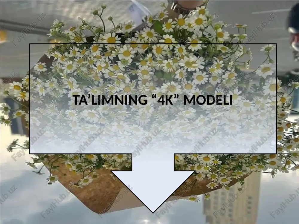 bajarildi. xususan, ilg‘or xorijiy tajribalar asosida 1-4-sinf darsliklari yangidan “4k” modeli asosida tayyorlandi. “4k” modelidan foydalanish ko‘plab sinovlardan o‘tgan, muhimi, zamonaviy yondashuvdir. biz avvallari bolalarning yozuviga ko‘proq e’tibor qaratganmiz, diktantlar yozdirganmiz. xalq ta’limi tizimini 2030 yilgacha rivojlantirish konsepsiyasida o‘qitish metodikasini takomillashtirish vazifasi belgilangan. shunga muvofiq, darsliklarni yangilash bo‘yicha muayyan ishlar bajarildi. xususan, ilg‘or xorijiy tajribalar asosida 1-4-sinf darsliklari yangidan “4k” modeli asosida tayyorlandi. “4k” modelidan foydalanish ko‘plab sinovlardan o‘tgan, muhimi, zamonaviy yondashuvdir. biz avvallari bolalarning yozuviga ko‘proq e’tibor qaratganmiz, diktantlar yozdirganmiz. “4k” modeli – bu xxi asr ko‘nikmalarini rivojlantirishga qaratilgan taʼlim yondashuvi xalq ta’limi tizimini 2030 yilgacha rivojlantirish konsepsiyasida o‘qitish metodikasini takomillashtirish vazifasi belgilangan. shunga muvofiq, darsliklarni yangilash bo‘yicha muayyan ishlar bajarildi. xususan, ilg‘or xorijiy tajribalar asosida 1-4-sinf darsliklari yangidan “4k” modeli asosida tayyorlandi. “4k” modelidan foydalanish ko‘plab sinovlardan o‘tgan, muhimi, zamonaviy yondashuvdir. biz avvallari bolalarning yozuviga ko‘proq e’tibor qaratganmiz, diktantlar yozdirganmiz. kollaborasiya – darsliklar o‘quvchilarning jamoada ishlash qobiliyatini rivojlantirishga …