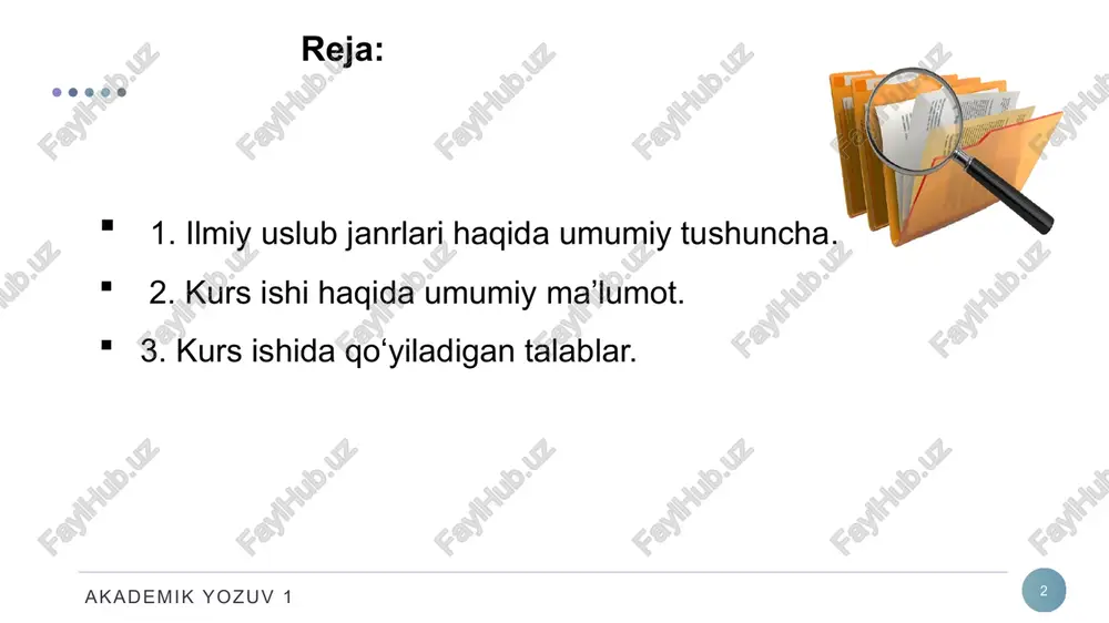 qo'llash istiqbollari aks etishi mumkin. bu bo'limda barcha natijalar umumlashtiriladi. akademik yozuv 1 6 adabiyotlar ro'yxati. bu borada o'qituvchi talaba bu masalani qanchalik yaxshi o'rganganligi to'g'risida xulosa chiqarishi mumkin. shuning uchun yozish paytida ishlatilgan barcha manbalarni kiritish juda muhimdir. ilovalar. ovozli grafikalar, jadvallar, diagrammalar, fotosuratlar, qoida tariqasida, a4 sahifasining yarmidan ko'pini egallaydi. bunday holda, ushbu bo'lim ularga tayinlangan. har bir qo'shimchaga sarlavha ilova qilinadi va matnda aytilganidek joylashadi. kurs ishlari - bu ba'zi qoidalar va me'yorlarga muvofiq yozilgan murakkab ilmiy ish. ishning maqsad va vazifalarini aniqlash va so'zlarni aniqlashga alohida e'tibor qaratilgan. buning asosida loyiha tayyorlanadi, bu erda mavzu, tadqiqot usullari va yondashuvlari oshkor bo'ladi. maqsadlar va maqsadlar tanlangan mavzularning dolzarbligi va ahamiyatini ta'kidlash uchun mo'ljallangan. akademik yozuv 1 7 kurs ishini tuzish uchun umumiy qabul qilingan qoidalar o'quv ishining to'liq matni elektron hujjatga kiritilgandan so'ng, u barcha qoidalarga muvofiq formatlanishi kerak. ishingizni ro'yxatlar va paragraflar bilan tuzish juda muhimdir. …