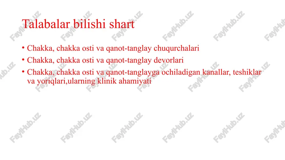li ko'z kosasiga; 4. katta tanglay kanali (canalis palatinus major) orqali og'iz bo'shlig'iga; 5. qanotsimon kanal (canalis pterygoideus) orqali kallaning tashqi asosiga. image1.jpeg image2.jpeg image3.jpeg image4.jpeg image5.jpeg image6.jpeg image7.jpeg image8.jpeg image9.jpeg image10.jpeg fossa infratemporalis lamina lateralis processus prerygoidelossis sphenoidalis anatomy standard \ fisura petrotympanica fosso temporalis fissira peronae rygomaticus ys ost 4 fossa infratemporalis a fissura orbitals inferior ~ foramina alveolaria fissura sphenomaxillaris foramen ovale foramen spinosum anatomy standard sl r e fossa pterygopalatina : fossa pterygopalatina anatomy standard foramen _sphenopalatinym 7 paries medialis y fossae pterygopalgtinae aries anterior j jossae pterygopalatinae ~—lamina perpendicularis ossis palatini anatomy standard fossa pterygopalati foramen ss > foramen patatinum majus canalis palatinus major » foramina palatina minora anatomy standard sphenopalatine pterygopalatine foramen fossa pterygomaxillary fissure fossa pterygopalatina pharyngeal canal sphenopalatine foramen ‘nasopharynx. nasal cavity foramen rotundum ‘middle cranial fossa inferior orbital fissure floor of orbit pterygoid canal base of the skull pterygomaxillary fissure infratemporal …