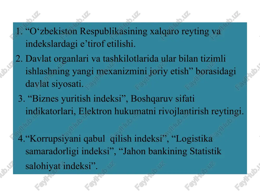 yil uchun jahon matbuoti erkinligi indeksini e'lon qildi. 180ta mamlakatni qamrab olgan reytingda o‘zbekiston 156-o‘rinda qayd etilgan. huquq ustuvorligi indeksi “jahon odil sudlov loyihasi” (world justice project) xalqaro nohukumat tashkilotining huquq ustuvorligi indeksi – huquq ustuvorligi sohasidagi ma’lumotlarni ekspertlar va aholi o‘rtasida o‘tkaziladigan so‘rovlar orqali tadqiq etib, 8 ta indikator va 44 ta subindikator bo‘yicha dolzarb ma’lumotlarni aks ettiradi. 2023-yil oktyabrda e’lon qilingan huquq ustuvorligi indeksida dunyoning 142 ta davlati orasida o‘zbekiston 78-o‘rinni egalladi. ta’kidlash lozimki, 2016-yildan 2023- yilga qadar mamlakatimiz huquq ustuvorligi eng tez yaxshilangan davlatlar orasida 8,9 foiz o‘sish ko‘rsatkichi bilan birinchi o‘rinni egallaganligi e’tirof etildi. logistika tarixi iqtisodiyotda logistikadan foydalanish ushbu atama paydo bo'lishidan ancha oldin boshlangan. qadim zamonlarda logistika qo'shinlar uchun yuklarni tashish va tarqatish bilan bog'liq edi. rim imperiyasida harbiy yurishlarni ta'minlash va moddiy-texnik ta'minoti bilan shug'ullanish uchun maxsus logistika bo'linmalari yaratilgan. o'zining zamonaviy ko'rinishida logistika 20-asrda tovarlarni ishlab chiqarish va taqsimlash ko'lamining oshishi tufayli …
