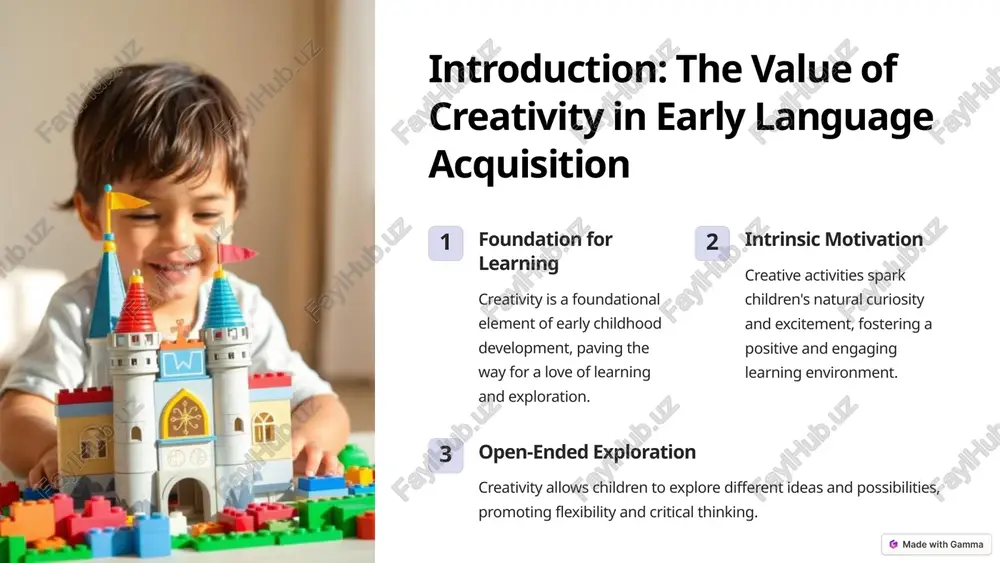 n to create their own stories fosters imagination, creativity, and language skills. 2 role-playing playing different roles allows children to develop empathy, social skills, and their ability to express themselves in different ways. 3 art projects through art projects, children can express their individuality and communicate their feelings, thoughts, and ideas. 5 building vocabulary and communication skills interactive games games like "simon says" or "i spy" introduce new vocabulary in a playful way. dramatic play children learn vocabulary by acting out everyday scenarios, such as going to the store or playing doctor. story time reading aloud and discussing stories exposes children to new vocabulary and strengthens their comprehension skills. 6 enhancing problem-solving and critical thinking puzzles building blocks creative writing develops spatial reasoning, problem-solving, and fine motor skills. encourages creativity, spatial reasoning, and problem-solving skills. promotes language development, imagination, and critical thinking skills. 7 creating a fun, interactive learning environment …