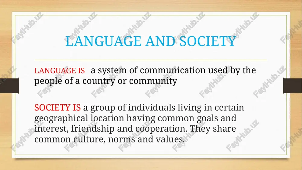 gional and social background, his gender and age jointly determine the way he talks. and the language he uses, which bears distinctive features of his own, is his idiolect. ¥ al ape b y] n . 2 pas ou | 6. ethnic dialect @an ethnic dialect is a social dialect of a language spoken by a less privileged population that has experienced some form of social isolation such as racial discrimination or segregation. e@ black english /docprops/thumbnail.jpeg language & society a languages