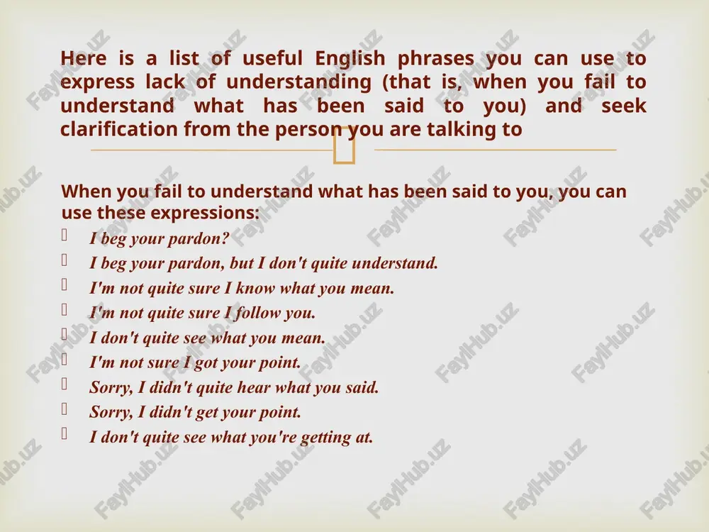 expressing understanding or misunderstanding in speaking - Page 2