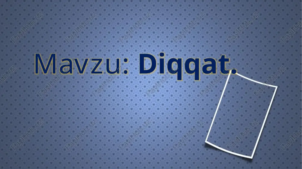 b borish talab etiladi. ikkinchi tomondan, jamlanganlik boshqa yot narsalardan chalg‘ish bilan bog‘liq. aks holda, yot narsalardan chalg‘iy olmay qolsangiz, vazifani bajarishingiz qiyinlashadi. yo‘nalganlik va jamlanganlik bir-biri bilan o‘zaro uzviy bog‘liq. diqqatingizni biror-bir narsaga yo‘naltiradigan bo‘lsangiz, bir vaqtning o‘zida diqqatingizni unda jamlagan bo‘lasiz. va aksincha, biror-bir narsada jamlansangiz, o‘z ruhiy faoliyatingizni unga yo‘naltirgan bo‘lasiz. diqqatning yo‘nalganligi bir mashg‘ulotdan ikkinchisiga o‘tish bilan, jamlash esa-mashg‘ulotda chuqurlashish bilan bog‘liq. ongimizni grafik tarzda tasvirlaydigan bo‘lsak, biri ikkinchisiga joylashgan ikki aylana ko‘rinishida chizish zarur. katta aylana aniq bo‘lmagan ong, kichik aylana esa,- aniq ong yoki diqqat deb ataladi. psixik bilish jarayonlarining yo‘nalganligi va tanlash xususiyati diqqat bilan bog‘liq. diqqat bilan idrokning aniqligi va izchilligi, xotiraning mustahkamligi va tanlash xususiyati, aqliy faoliyatning yo‘nalganligi va samaradorligi, qisqasi, umuman bilish faolligining sifati va natijalari aniqlanadi. diqqatning fiziologik asoslari va psixologik nazariyalari. diqqatning fiziologik asoslari haqida gap yuritilganida, yana ikki muhim hodisa: 1.nerv jarayonlarining irradiatsiyasi 2. dominantlik haqida aytib …