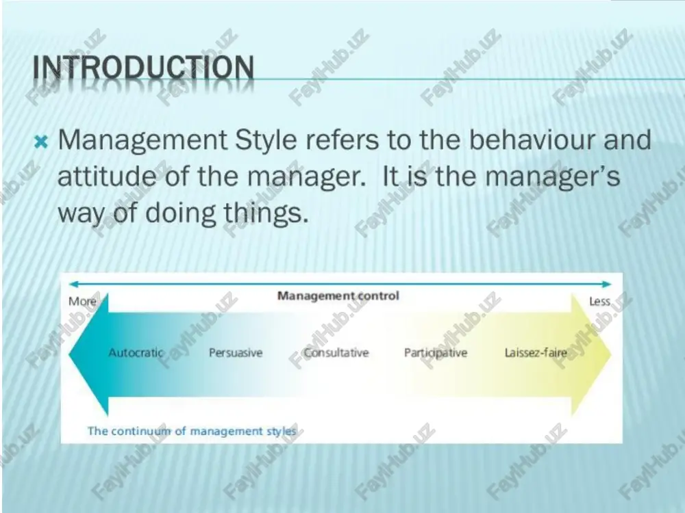 way communication -managers can gain some trust and support through persuasion -communication (instructions and explanations) remain clear and constant -decision making and problem solving is generally performed quickly as there is no consultation l)esten-lale-/-<3 -no employee input means that ideas, skills, experience and initiative not utilised -morale may be low due to lack of trust and two way communication consultative description management consults staff before making decisions (ei yete if) -decision making maintained by management but considers staff opinions -two way communication -clear, ongoing communication and encouragement of group discussion allowing for feedback -regular contact between management and employees advantages -management/staff relationship strong -job satisfaction high when employees feel part of the decision making process -staff feel some ownership over decision -employee skills, experience, ideas utilised -the ‘right’ people are involved in decision which affect them -positive culture bo) teter -time consuming, -some issues are not suitable for discussion with …