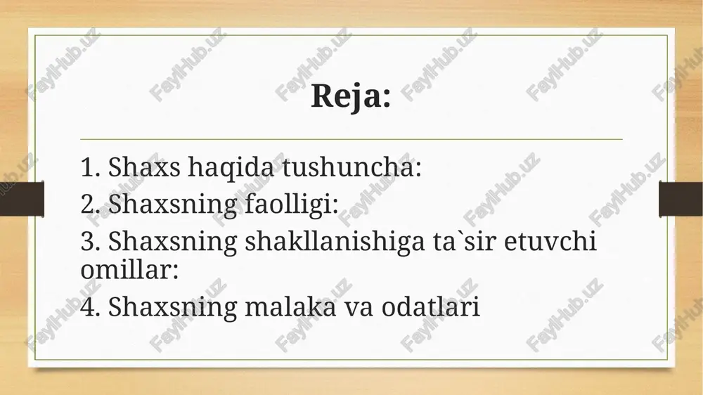 i. tashqi muhit bilan faqat odamlar emas, hayvonlar ham o`zaro munosabatda bo`ladilar. lekin hayvonlar tashqi muhitga moslashib yashaydilar, odamlar esa tashqi muhitga moslashib qolmasdan, uni o`zgartirishga ham qodirlar. shaxsning faolligi uning turli qiziqishlarida, ehtiyojlarida namoyon bo`ladi. xx asr boshlarida yashagan avstriyalik psixiatr z.freyd shaxs faolligini quyidagicha tushuntiradi: “odam o`zining avlodlaridan nasliy yo`l bilan o`tgan instinktiv mayllarning namoyon bo`lishi tufayli faoldir. instinktiv mayllar asosan jinsiy instinktlar shaklida namoyon bo`ladi”. freyd shaxsning faolligini jinsiy mayllar bilan bog`laydi. shaxs faoliyati ularning fikricha, inson shaxsiy faolligining asosiy manbai uning ehtiyojlaridadir. odamning ehtiyojlari faollik ko`rsatishga undaydi. ehtiyoj - shaxs faolligining manbai sifatida namoyon bo`ladigan va uning aniq yashash sharoitiga bog`liqligini ifodalovchi holatdir. ehtiyojlar paydo bo`lishiga ko`ra, moddiy (tabiiy) va ma`naviy (madaniy) ehtiyojlarga bo`linadi. moddiy ehtiyojlarga uxlash, jinsiy yashash, ovqat eyish, issiq va sovuqdan saqlanish, uy - joyga bo`lgan ehtiyojlar kiradi. ma`naviy ehtiyojlarga kishilarning ijtimoiy ong mahsulotlariga bo`lgan muhtojligi kiradi. bunday ehtiyojlarga - o`zaro suhbatlashish, kitob …