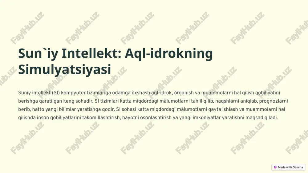 ish va tarjima qilish, matnni qisqartirish va kengaytirish, turli xil yozuv uslublarini taqlid qilish, qisqa hikoyalar va she`rlar yaratish kabi imkoniyatlarga ega. bundan tashqari, chatgpt savollarga javob berish, ma`lumotlarni qidirish va taqdim etish, fikrlarni shakllantirish, kod yozish va uni tuzatish, turli xil kontentlarni yaratish kabi vazifalarni ham bajarishga qodir. 5 chatgptning qobiliyatlarini o`rganish chatgpt kabi katta tillar modellari o`zlarini inson aql-idroki bilan taqqoslashga majbur qilmasdan, ma`lumotlarni qayta ishlash va tahlil qilish, yangi bilimlar yaratish va turli xil vazifalarni bajarishda inson qobiliyatlarini kengaytirish va takomillashtirish uchun mo``ljallangan. 6 si va chatgptning ta`siri sun`iy intellekt va chatgpt jamiyatga kattatasir ko`rsatishi mumkin. ular yangi ish o`rinlari yaratish, mehnat unumdorligini oshirish, hayotni osonlashtirish, yangi xizmatlar va mahsulotlarni taqdim etish, ta`lim va sogliqni saqlash sohalarini takomillashtirish kabi ijobiy ta`sirlarga ega bo`lishi mumkin. ammo, si va chatgptning jamiyatga ta`siri xavflarsiz emas. masalan, ish o`rinlarini yo`qotish xavfi, siyosiy manipulyatsiya, axborot xavfsizligi va shaxsiy hayotni buzish xavfi mavjud. …