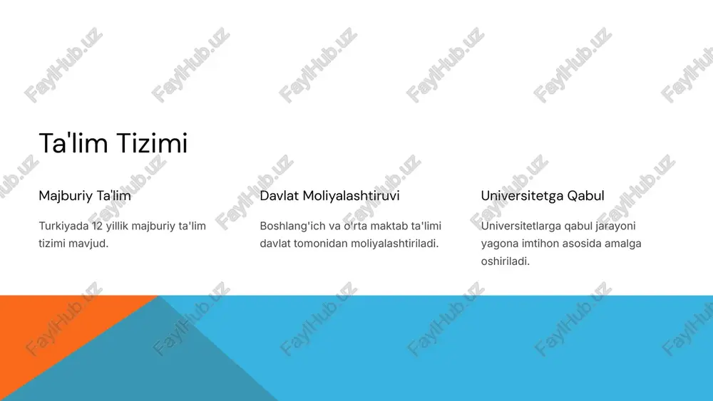 satdi. 8 chet ellik talabalar uchun imkoniyatlar stipendiya turkiya xorijiy talabalar uchun stipendiya dasturlari taklif etadi. madaniy almashish xorijiy talabalar madaniy almashish dasturlari orqali o'z bilim va madaniyatlarini baham ko'rishlari mumkin. 9 xulosa va kelajak turkiya ta'lim tizimi o'zining mustahkam asoslari va zamonaviy taraqqiyot yo'lida davom etmoqda. kelajakda ta'lim tizimini yanada takomillashtirish va o'zgaruvchan dunyoda raqobatbardosh qilish maqsadlari belgilangan. 10 e’tiboringiz uchun rahmat!!! image3.jpeg image4.jpeg image5.jpeg image6.jpeg image7.png image8.png image9.png image10.jpeg image11.jpeg image12.png image13.png image14.png image15.jpeg image16.png image17.png image18.jpeg image19.jpeg image20.jpeg student sacking turi sueresiymardst nocamed aceuts nororading herlist on e turkish studentic socast redustion imogans. behneetd nrtamnirrhtth © aat ttar anneal intinneatt ui prorat foegn sut fels dive digna agurt i lr ai pei 1 satt of turkish education syslegy 323%, gb% vressecargosirn — say ‘stur the envatlemet neate: arguens ae -aceer nnour oreaines of wires vials aul at |) sveneen ieganonvemdcan ap ee ee) 40% 26500 ney oms …