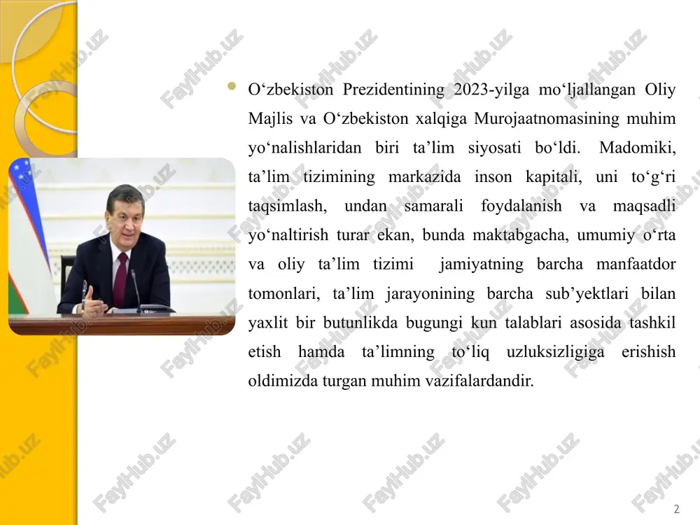 ay oladigan, malakali, qolaversa, mamlakatda ro‘y berayotgan o‘zgarishlar, yangi me’yoriy-huquqiy hujjatlar hamda zamon ruhiyati, qolaversa, islohot jarayonlari bilan qadamba-qadam yuradigan bo‘lishi shart.; oltinchidan, tashabbuskorlikda o‘z harakatlari uchun javobgarlikni his qila olishi lozim; yettinchidan, tanqidiy fikr yurita olishi va ish jarayonida yuzaga kelgan muammoli vaziyatlarni ijobiy hal eta oladigan bo‘lishi kerak; sakkizinchidan, hamkasblari yoki qo‘l ostidagilar bilan hamkorlik, o‘zaro bir-birini tushunish,, o‘zaro hurmat va ishonchga asoslangan muloqotni o‘rnata olishi shart. hozirgi kunda o‘zbekistonda kadrlar masalasida duch kelayotgan muammolarimizdan biri o‘z ishini yaxshi biladigan, uddaburon, salohiyatli biron kadrning boshqa ishga o‘tishi munosabati bilan ish o‘rnining bo‘shab qolishi, uning o‘rniga kelgan kadrning ishni o‘rganib, joylashib olgunicha vaqt masalasi hamda ishdagi samaradorlikning pasayishi kuzatiladi. buning oldini olish uchun har bir rahbar kadr yoki oddiy xodim bo‘ladimi o‘ziga “ustoz-shogird” an’anasini qo‘llagan holda ishini davom qildirib keta oladigan salohiyatli kadrni tayyorlab borishi lozim. kadrlar zaxirasini shakllantirish va ularning malakasini oshirish, nazariya va amaliyotni bir vaqtda olib …