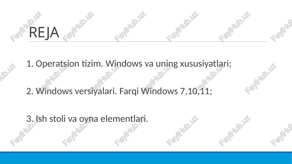 ekran uchun optimallashtirilgan. va boshlash tugmasidan xalos bo'ldi. shunday qilib, windows 10 windows 7 kabi qulay va ommabop bo'lmadi. windows 11 home edition qo'llab-quvvatlanadigan platformalar x;64, arm64 yadro turi ; gibrid yadro (windows nt) litsenziyalari; eula kengaytirilgan grafik kompozit, ba'zi sozlamalarda qayta tartibga solingan variantlari, vidjetlar boshlash menyusidan olib tashlangan va olib tashlangan alohida menyuda uzoq kutilgan narsa yo'q android ilovalarini qo'llab-quvvatlash (faqat kirish individual funktsiyalarga). windows 11 bosh sahifa nashr ish stoli windows-ning asosiy ish maydoni bo'lib, kompyuter yuklashni tugatgandan so'ng darhol ekranda ko'rsatiladi. https://www.youtube.com/watch?v=w1njyecl8se https://www.youtube.com/watch?v=wka5x4w8aba windows os yuklanmoqda. windows ish stoli boshlash menyusi windows 7 10 11 o'rtasidagi farq windows 7 windows 10 windows 11 qulay interfeys. yuqori ishlab chiqarish. yuqoridagi barcha xususiyatlar xulosa kompyuterning ishlashi uchun windows operatsion tizimi talab qilinadi. kompyuterlar boshqa operatsion tizimlarda ham ishlashi mumkin. masalan, linux, macos va boshqalar. operatsion tizim ma'lumotlarni qurilmada saqlash uchun universal mexanizmdir. bundan tashqari, windows operatsion tizimi turli …