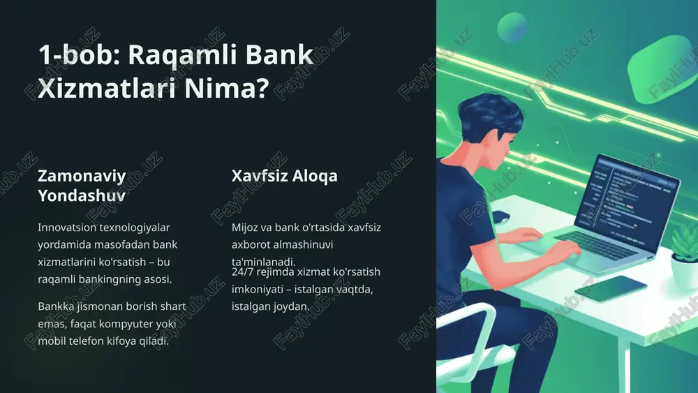 ardagi mablag'larni 24/7 doimiy nazorat qilish va harakatlarga tezkor javob berish. mobil banking: bank siz bilan har qayerda mobil imkoniyatlar internet banking texnologiyasi asosida yaratilgan qulayroq va mobil versiya. mobil ilovalar orqali kartadan kartaga pul o'tkazish (p2p) soliq, kommunal va boshqa to'lovlarni bir lahzada amalga oshirish qr-kod orqali to'lovlar va do'konlarda xarid qilish valyuta kurslari va investitsiya imkoniyatlari sms banking: oddiy va tez axborot tezkor xabarlar hisobvaraqdagi har qanday operatsiya haqida sms orqali darhol ma'lumot olish. moliyaviy nazorat hisob balansi, kelib tushgan va ketgan mablag'lar haqida tezkor xabarlar – har doim xabardor bo'ling. xavfsizlik ogohlantirish shubhali operatsiyalar yoki kartadan foydalanish holatlari haqida zudlik bilan bilish. har doim xabardor bo'ling sms banking xizmati orqali har bir moliyaviy harakat haqida real vaqt rejimida ma'lumot oling. bu xizmat sizga moliyaviy holatingizni yaxshiroq boshqarishga yordam beradi va har qanday noma'lum yoki noaniq tranzaksiyalarga qarshi tezda choralar ko‘rish imkonini beradi. istalgan vaqtda hisobingizdagi o‘zgarishlardan xabardor …