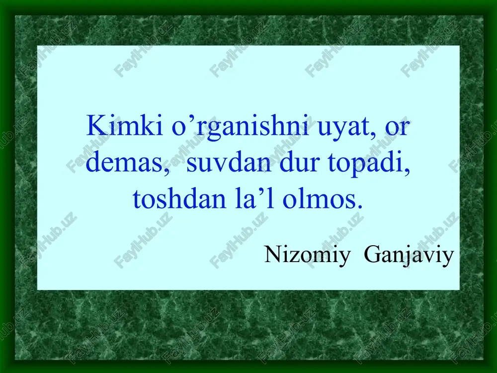 skeletining tuzilishi bilan farq qiladi. o’rinbosarlar qo’sh bog’ tekisligining bir tomonida joylashgan bo’lsa, tsis-izomer, turli tomonlarida joylashgan bo’lsa, trans- izomer deyiladi. bunday fazoviy izomeriya tsis-trans yoki geometrik izomeriya deb yuritiladi: alkanlarni yuqori haroratda katalizatorlar ishtirokida degidrogenlash 2. alkinlarni selektiv katalizatorlar ishtirokida tsis- va trans-alkenlargacha qaytarish: : olinish usullari 3. spirtlarni katalizatorlar (konts. h2so4, konts. h3po4 ishtirokida degidratlash: 4. galogenalkanlarni degidrogalogenlash. 5. digalogenalkanlarni degalogenlash. olinish usullari fizikaviy xossalari. alkenlarni gidrogenlash. 2. alkenlarni galogenlash. 3. alkenlarga vodorod galogenidlarning birikishi kimyoviy xossalari 4. sulfat kislotaning birikishi 5.suvning birikishi 6. oksidlanish reaktsiyalari 7. oligomerlanish va polimerlanish reaksiyalari polimerlanish ko’p sonli monomer molekulalarining o’zaro kimyoviy birikib, yuqori molekulali modda – polimer zanjirini hosil qilish jarayonidir. alkenlardan eten, propen va butenlar monomerlar sifatida keng ishlatiladi. ularning polimerlanish reaktsiyalari bosqichli va zanjirli bo’ladi. zanjirli polimerlanish radikal va ionli polimerlanishga bo’linadi o’rin olish reaktsiyalari. 500-600oc da alkenlar galogenlar bilan radikal o’rin olish reaktsiyalariga kirishadi. masalan, xlor va propilen …