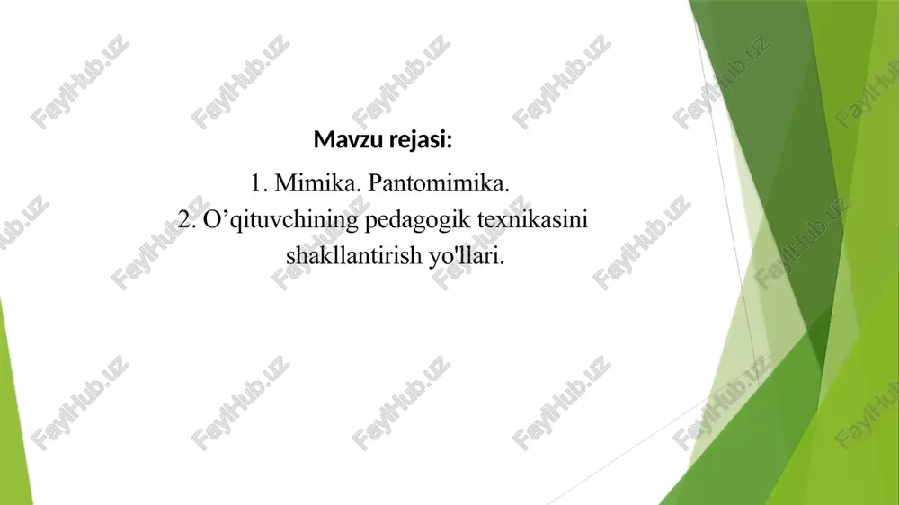 yilgan talablarining bajarilishini nazorat qilishi; • ta’lim muassasasida va o'quvchilar jamoasida ta’lim-tarbiya bilan bog'liq bo'lgan ijodiy faoliyatni tashkil eta olishi; •o'quvchilar bilan pedagogik muloqot jarayonini bir muvozanatda saqlab boshqara olishi. o'qituvchining tarbiyalanuvchi obyektlar oldida o'z harakatlarini boshqarishida aktyorlik san’atiga xos bo'lgan xususiyatlari, ya’ni mimik va pantomimik qobiliyatlari muhim rol o'ynaydi. aktyor bir obrazni ma’lum bir muddatda tayyorlab, bir yoki bir necha marotaba bir xil ko'rinishda sahnada namoyish etsa, o'qituvchi butun o'quv yili davomida, har bir darsda yangi mavzuni o'tilgan mavzular bilan bog'lab, zamonaviy innovatsion usullar vositasida o'quvchilar ongiga yetkazish uchun chuqur tayyorgarlik ko'radi, sinf jamoasidagi o'ziga xos pedagogik va psixologik muhitni, har bir o'quvchining shaxsiy xususiyatlarini e’tiborga olib pedagogik faoliyat ko'rsatishga majbur. bunday ulkan mas’uliyatni yuqori saviyada bajarish uchun o'qituvchidan yuksak pedagogik texnik tayyorgarlikka ega bo'lish talab etiladi. hozirgi zamon o'qituvchisi pedagogik mahorat tizimida pedagogik texnikaning rolini beqiyos deb biladi. chunki u o'qituvchiga o'z gavdasini tuta bilishi (mimika, pantomimika), his-tuyg‘ularini …