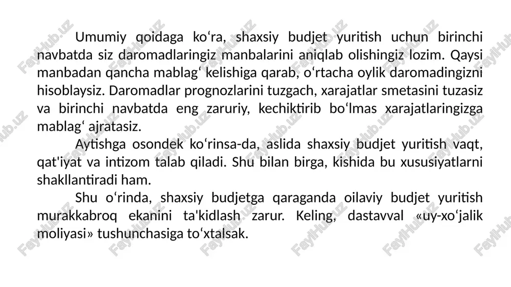 ti sovrindori gari bekergacha yaxshi o‘rganilmagan. 1960 yillardan boshlab bekerning faoliyati natijasida oila va uy-xo‘jalik moliyasi tushunchasi mavzu sifatida o‘rganila boshlandi. beker uy xo‘jaliklarini iste'mol va ishlab chiqarish birligi deb ta'rifladi. uning fikriga ko‘ra, uy xo‘jaligi a'zolarida qancha kam bo‘sh vaqti bo‘lsa, uy xo‘jaligining daromadi shunchalik yuqori bo‘ladi. shaxsiy va uy-xo‘jalik budjetini yuritish moliyaviy intizomni oshiradi iqtisodchi otabek bakirovga ko‘ra, ko‘pchilik oilaviy budjet deganda faqat daromad va xarajatlarni qayd etib borishni va bu orqali pul tejab qolishni nazarda tutadi. aslida bu ancha kengroq o‘lchovlar va harakatlarni o‘z ichiga oladi. oylik, choraklik, yillik daromadlarni oldindan xomcho‘tlash, bo‘lajak xarajatlarning eng asosiylarini oldindan belgilash, jamg‘arma yig‘ib borish, ayrim xarajatlarni keyinga o‘tkazish, qarz va kreditlarni to‘lashni o‘tkazib yubormaslik, ustuvor xarajatlar, kechiktirib bo‘lmas xarajatlar, voz kechish mumkin bo‘lgan xarajatlar shularning ayrimlari xolos. «umuman olganda, oilaviy va shaxsiy budjetni doimiy ravishda yuritish moliyaviy intizomni oshiradi, jamg‘armalar shakllantirib borishga, ularni tabiiyki ish haqi bilan bog‘liq bo‘lmagan daromadlar …