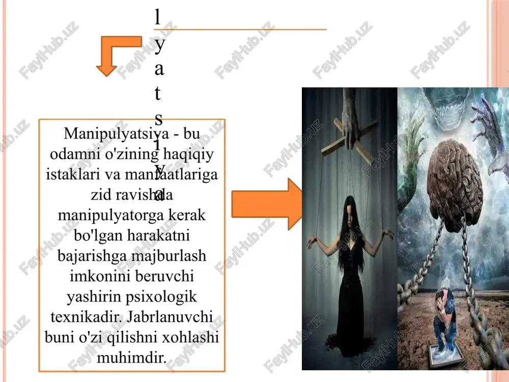 a o'tishi. noaniq siyosiy yoki ijtimoiy vaziyatda mish-mishlar, taxminlar, talqinlardan foydalanish. ba'zi faktlarni yashirish va boshqalarni yopish. parchalanish usuli. ko'p takrorlash. yolg'on hodisalarni yaratish, manipulatsiyani qanday tanish mumkin? birinchi qadam. o'z his-tuyg'ularingizni tahlil qiling. agar siz "ehtirosli" yoki o'tkir hissiy portlashni his qilsangiz - bu manipulyatsiya belgisi bo'lishi mumkin. ikkinchi qadam. vaziyatdagi o'zgarishlarni kuzating. agar siz hozirgi paytda siz uchun noqulay vaziyatga tushib qolsangiz, bu manipulyatsiya belgisi bo'lishi mumkin. uchinchi qadam. tinch va ob'ektiv bo'lishga harakat qiling. manipulatsiyaga qanday qarshi tush mumkin tashqi kelishuv (siz rozi bo'lgan narsadan boshlang, siz hatto raqibning so'zlari foydasiga argument qilishingiz mumkin)."-" ni "+" ga o'zgartirish, faktlar bayoni. suhbat mavzusini o'zgartirish, yakuniy javobni kechiktirish (ma'lumotni hisobga oling va qarorni ertaga qoldiring, "ertalab kechqurundan ko'ra dono"). salbiy bahoga e'tibor bermaslik yoki javob berishdan bosh tortish (masalan: "men bu izohga javob bermayman, javob berish o'zimni kamsitish demakdir"; "men bu savolni jimgina o'tkazaman ..." va hokazo). 20-asrning ikkinchi …