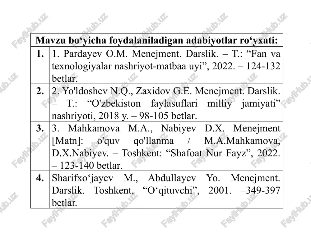 k, ehtimoliy kutilmagan holatlar e’tiborga olinadi. taktika: strategiyani amalga oshirish uchun tanlangan qadamlar va harakatlar. bundan tashqari korxonada quyidagi startegiyalar ham ishlab chiqiladi. • shaxsiy strategiya • siyosiy strategiya: • maxsus strategiyalar; • funktsional strategiyalar; • mujassamlashtirilgan strategiyalar; • diversifikatsiyalashgan strategiyalar. shaxsiy strategiya: insonning shaxsiy maqsadlarga erishish uchun kundalik hayotda qanday yo‘llar, qarorlar va harakatlarni qabul qilish siyosiy strategiya: hukumat yoki siyosiy partiyalarning muvaffaqiyatga erishish uchun taktikalarni belgilash va amalga oshirish. maxsus strategriyalar juda e’tiborli hollarni oldindan bashorat qilish maqsadida ishlab chiqiladi. masalan, korxonaning bankrotlikka qarab borayotganligi payqab qolinsa uning oldini olish bo’yicha uzoq muddatga tuzilgan strategiyalr shu strategiyalar turkumiga kiradi. funktsional strategiyalar korxonaning ayrim bo’limlari va xizmatlari oldidagi vazifalarni amalga oshirish yo’llarini ifodalaydi. bu ishchi strategiyalardir. mujassamlashtirilgan strategiyalar bu korxonaning yaxlit faoliyatini o’zida jamlagan mo’ljaldir. diversifikatsiyalashgan strategriya korxona (firma) larning faoliyat sohalari va ishlab chiqaradigan mahsulotlar turini kengaytirish oldidagi vazifalarning amalga oshirish yo’llarini ifodalaydi. strategik boshqaruv - bu korxona …