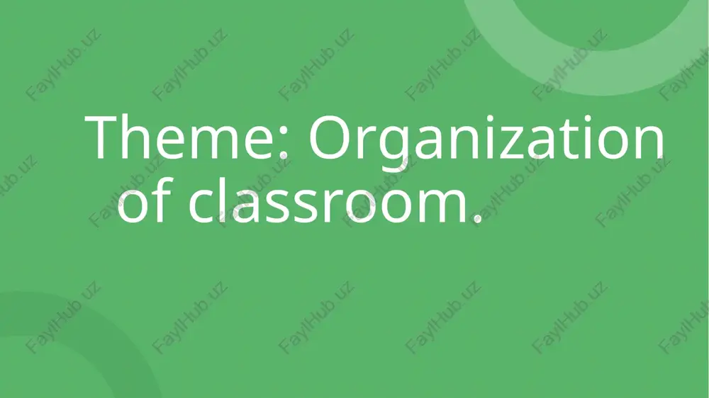 organization of classroom - Page 2