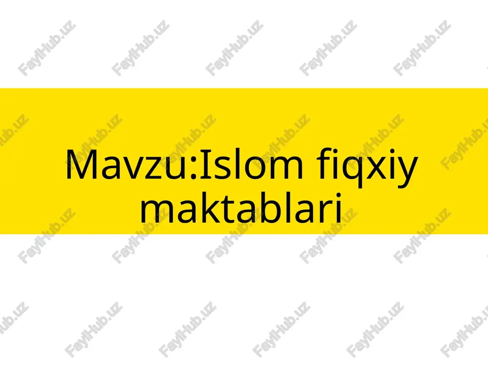 da huquqiy masalalar turlicha hal qilingan. masalan, iroq va xurosonda hanafiylik, madinada molikiylik kuchli bo‘lgan. siyosiy ta’sir – ba’zi davlatlar ma’lum mazhabni qo‘llab-quvvatlagan. masalan, abbosiylar hanafiylikni, usmonlilar esa hanafiy mazhabini rasmiylashtirgan. ilmiy muhit – ba’zi fiqhiy maktablar o‘z ilmiy metodologiyasini shakllantirgan va shogirdlar orqali rivojlanib borgan. islom fiqhiy maktablari qur’on va sunnatni talqin qilishdagi turli usullar orqali shakllangan bo‘lib, bugungi kunda musulmonlar orasida huquqiy masalalarni tushunish va qo‘llashda muhim rol o‘ynaydi. har bir mazhab o‘ziga xos usul va tamoyillarga ega bo‘lib, islom huquqshunosligining boy tarixiy merosini ifodalaydi. 1. imom abu hanifaning hayoti imom abu hanifa (to‘liq ismi: nu’mon ibn sobit ibn zuta) 699-yilda iroqning kufa shahrida tug‘ilgan va 767-yilda bag‘dodda vafot etgan. u hanafiy mazhabining asoschisi bo‘lib, islom huquqi (fiqh) sohasida buyuk olimlardan biri sanaladi. 2. hanafiy mazhabining asosiy xususiyatlari hanafiy mazhabi sunniy islomdagi to‘rtta asosiy fiqhiy maktabdan biri bo‘lib, quyidagi tamoyillarga asoslanadi: 1. qur’on va sunnat – shar’iy dalillarni …