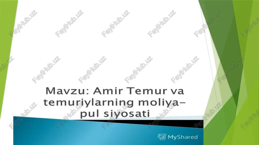 bunda 1380-yillari samarqand va xorazmda oltin tangalar zarb qilingan » tangalarning old tomoniga iymon keltirish kalimasi yozdirdi. tangalarning to’rt burchagiga esa to’rt xalifa-abu bakr,umar,usmon vaalilarning nomlari yozdirdi. tangalarning orga tomoniga esa “suyurg’atmish yorlig’| amir temur ko’ragon akmonu” deb yozilgan. amir temur davrida pul islohoti tangalar asosan ikki xil bo ‘lib, biri yirik kumush tanga 6 g teng bo igan ikkinchisi xam shunday giymatga ega bo lib 1.5g tashkil etgan {fal myshared fulus. amir temur davrida. 4a] myshared miri,amir temur va suyurg’atmish.samarqand.1386-yil. tanga. amir temur va suyurg’atmish. xorazm. sanasi siyqalanib ketgan. {fay myshared ulug’bek davrida pul islohoti o’rta osiyoda topilgan juda ko’p dafinalarni o’rganish jarajonida bizga shu narsa ayon bo’ldiki, ulug’bek mirzo 1420-yili pul islohoti o’tkazadi. zarb qilingan mis pullarning old tomonidagi beh burchak shaklida tasvirlangan yulduzcha o’rtasiga “ zarb samarqand adliya deb yozdirgan bo’|sa ,orqa tomoniga esa bu pullarning zarb qilingan yili arabcha so’zlar bilan yozilgan. aa] myshared tanga.ulug’bek. hirot …