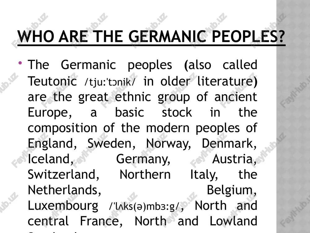 of the early roman empire. he lived from 23 a.d to 79 a.d. he made up the first classification of germanic tribes. according to pliny the elder, germanic tribes could be divided into the following groups: 1. the vindili /'vindilai/. they inhabited the eastern part of germanic territory (the goths, burgundians, vandals, etc.). 2. the ingaevones /'inʤi:vəunz/(or ingvaeones). they inhabited the north-western part of germanic territory, i.e. the shores of the north sea (the saxons, angles, jutes, frisians). 3. the iscaevones (or istaevones). these inhabited the western part of germanic territory, on the rhine later they formed a very powerful tribal union of franconians (franks). germanic migration to england the angles, saxons, jutes, and frisians were the tribes of the ingaevones. 4. the hermiones (or herminones). these inhabited the southern part of germanic territory, i.e. what is now southern germany (the alemans, bavarians, thuringians, etc.). thuringia, bavaria are the federal …