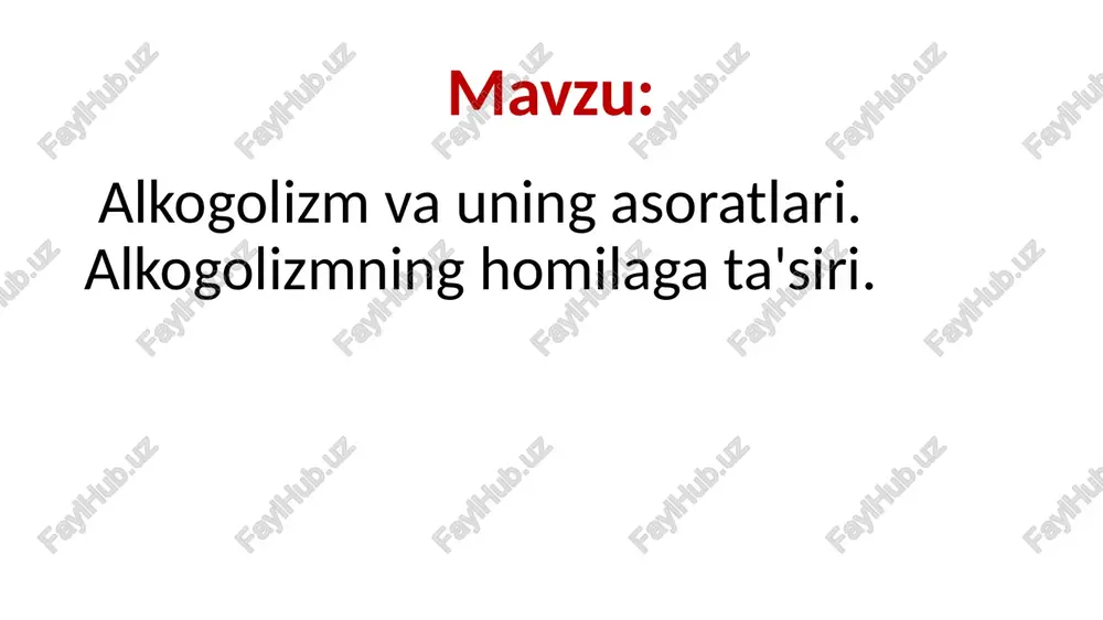 adi. alkogol qaramligi bo‘lgan odamlarda metabolik disbalansni tiklaydi. folat va boshqa b vitaminlari: metabolizmni qo‘llab-quvvatlash va anemiyani oldini olish uchun qo‘llaniladi. c) antikonvulsantlar: misollar: karbamazepin, gabapentin. mexanizmi: markaziy nerv tizimidagi o‘ta qo‘zg‘aluvchanlikni pasaytiradi. foydasi: tutqanoqlarni nazorat qiladi. 2. alkogolga bo‘lgan qaramlikni kamaytiruvchi vositalar a) disulfiram: mexanizmi: asetaldegid dehidrogenaza fermentini bloklaydi, natijada alkogol iste'mol qilinganda asetaldegid to‘planadi. bu qusish, bosh og‘rig‘i va yurak urishi kabi yoqimsiz simptomlarni chaqiradi. maqsad: ichishga nisbatan "yomon his-tuyg‘u"ni shakllantirish. kamchiliklari: disiplinaga qat'iy rioya qilinishi shart, chunki dori faqat ichilgan holatda ta'sir ko‘rsatadi. b) naltrekson: mexanizmi: opioid retseptorlarini bloklaydi, natijada alkogol iste'molidan olinadigan "zavq"ni kamaytiradi. maqsad: ichishni kamaytirish va qoniqish hissini yo‘qotish. qo‘llanilishi: har kuni yoki zaruratga qarab qabul qilinadi. c) akamprosat: mexanizmi: glutamat retseptorlariga ta'sir qilib, markaziy nerv tizimidagi balansni tiklaydi. maqsad: abstinensiya davrida qayta ichish xavfini kamaytiradi. foydasi: surunkali alkogol qaramligi bo‘lganlarda qo‘llaniladi. d) topiramat: mexanizmi: glutamat retseptorlarini bloklash va gaba faoliyatini kuchaytirish orqali ishlaydi. …