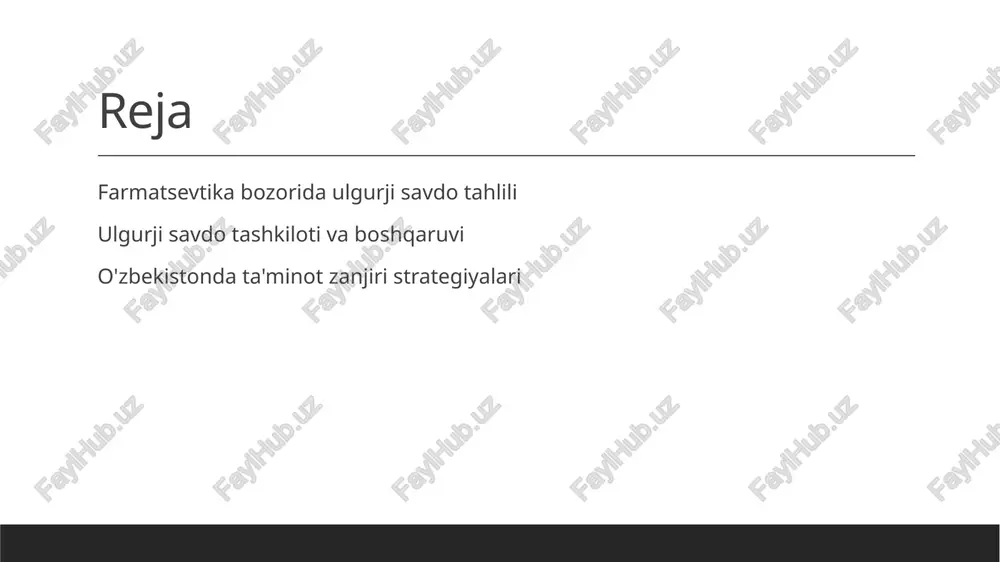 oniyatlari investitsiyalarni jalb qilish va moliyaviy resurslarni samarali boshqarish imkoniyatlari, farmatsevtika ulgurji savdosini rivojlantirishda muhim ahamiyatga ega. ulgurji savdo tashkilotining asosiy tamoyillari va funktsiyalari. ulgurji savdo tuzilishi ulgurji savdo tashkiloti farmatsevtika bozorida mahsulotlarni yetkazib berish jarayonini boshqarish va muvofiqlashtirish uchun zaruriy tuzilmani taqdim etadi. boshqaruv funktsiyalari ulgurji savdo tashkiloti asosiy boshqaruv funktsiyalariga rejalashtirish, tashkil etish, nazorat qilish va rahbarlikni o'z ichiga oladi, bu jarayonlar samaradorlikni oshiradi. raqobatbardoshlik ulgurji savdo tashkilotlari raqobatbardoshlikni oshirish uchun innovatsion yondashuvlar va zamonaviy texnologiyalarni qo'llab-quvvatlashlari zarur, bu bozor talablariga mos keladi. farmatsevtika bozorida ulgurji savdo boshqaruvining samaradorligi. farmatsevtika bozorida ulgurji savdo boshqaruvining samaradorligi, mahsulotlarning vaqtida yetkazib berilishi va to'g'ri narxlash orqali ta'minlanadi. samarali boshqaruv, dori vositalarining sifatini oshirish va xarajatlarni kamaytirishga yordam beradi. yana bir muhim jihat - bozor talabini o'rganish va strategik rejalashtirishdir. photo by grab on unsplash ulgurji savdo tizimida raqobatbardoshlikni oshirish strategiyalari. 1 raqobatbardosh narxlar ulgurji savdo tizimida raqobatbardosh narxlarni belgilash muhim. bu, …