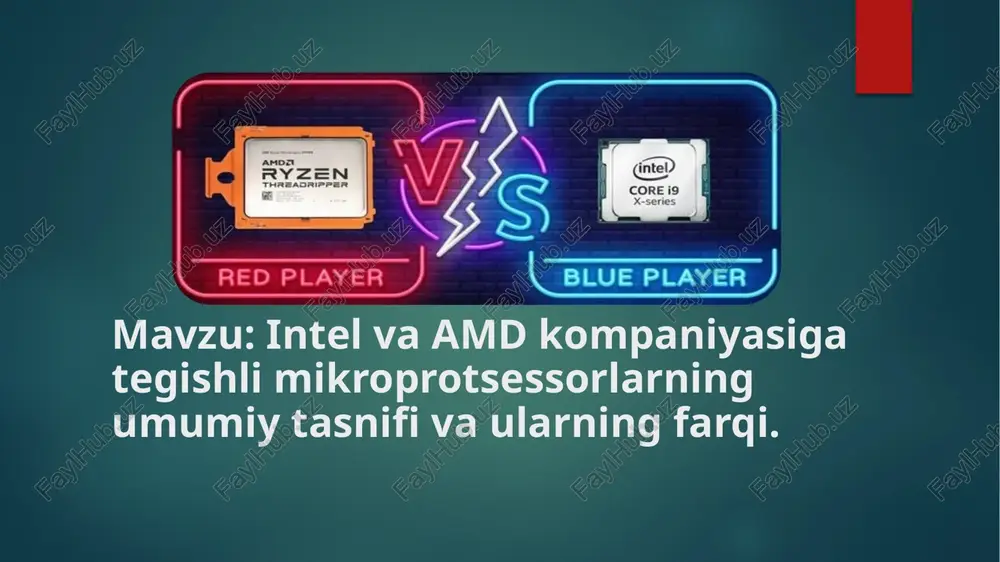 lar, grafik protsessorlar va adapterlarning yirik ishlab chiqaruvchilardan biri (2006 yilda ati technologies sotib olinganidan keyin), birlashtirilgan mikrosxemali elektronika ishlab chiqaruvchi amerikalik ishlab chiqaruvchi. ular uchun anakartlar va chipsetlar, shuningdek, radeon brendi ostida ram va ssd -larni etkazib beradi. 2009 yildan beri u o'zining mikroelektron ishlab chiqarishiga ega emas va boshqa kompaniyalar ob'ektlariga buyurtma beradi. o'z chiplarini ishlab chiqarish uchun doimiy sherik-ishlab chiqaruvchi pudratchi rolida globalfoundries kompaniyalari va 2018 yildan boshlab tsmc. 1969 yil 1 -mayda jerri sanders va fairchild semiconductor kompaniyasining etti hamkasbi bilan asos solingan. boshlang'ich sarmoyasi 100 000 aqsh dollarini tashkil etdi. kompaniya o'z faoliyatini mantiqiy integral mikrosxemalar ishlab chiqaruvchisi sifatida boshladi. birinchi mikroprotsessor intel litsenziyasi ostida chiqarilgan 8080 klonli am9080 edi. 1975 yilda amd birinchi ram chipini am1902 chiqardi. 1969 yilda amd am9300 ro'yxatga olish chipini va am2501 protsessorini taqdim etdi. 1975 yilda intel bilan o'zaro litsenziyalash shartnomasini imzolaganidan so'ng, amd o'zining 8080 protsessorini taqdim etdi, …