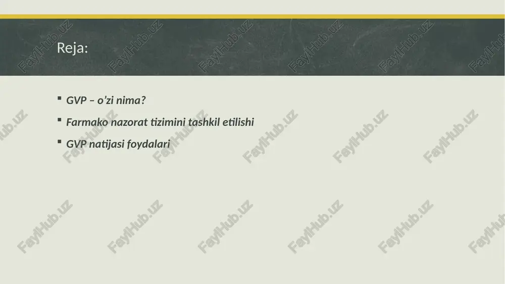 emas, balki: vaksinalar qon mahsulotlari tibbiy asboblar biologik o'simliklar an'anaviy/qo'shimcha moddalar iste'molchilarni himoya qilish amaliyotining o'sishi va aholi salomatligiga e'tiborning kuchayishi tartibga soluvchi nazoratning kuchayishi bilan birgalikda farmakologik nazorat strategiyalarining izchil to'plamining muhimligini ta'kidlaydi. farmatsevtikani muvaffaqiyatli tekshirish uchun nafaqat yuqori sifatli farmakovigilansiya, balki bozordan keyingi kuzatuv ham muhim ahamiyatga ega . qo'llanilish doirasi, murakkabligi va mas'uliyatining kengayishi tufayli ular endi ko'proq yaxshi farmakologik nazorat amaliyotlari ( gvp ) deb nomlanadi . gvp muvofiqligini ta'minlashda maslahatchilar va shartnomaviy resurslarning roli farmakonazoratning rollarini uch toifaga bo'lish mumkin. 1. xatarlarni boshqarishni qo'llab -quvvatlash uchun kuzatuv va naqshlarni aniqlash uchun salbiy reaktsiya ma'lumotlarini baholash. 2. klinikadan oldingi rivojlanish, erta klinik sinovlar va tibbiy mahsulotlar tijorat maqsadlarida foydalanishga ruxsat berilganidan keyin tibbiy mutaxassislar va bemorlar tomonidan bildirilgan noxush hodisalarning haqiqiy dalillarini to'plash va qayd etishga qaratilgan operatsiyalar 3. tashkilotning barcha darajalarida farmakovigilansiyaga muvofiqligi bilan bog'liq ma'lumotlarni saqlash va boshqarish uchun ishlab chiqilgan tizimlar 12 yaxshi …