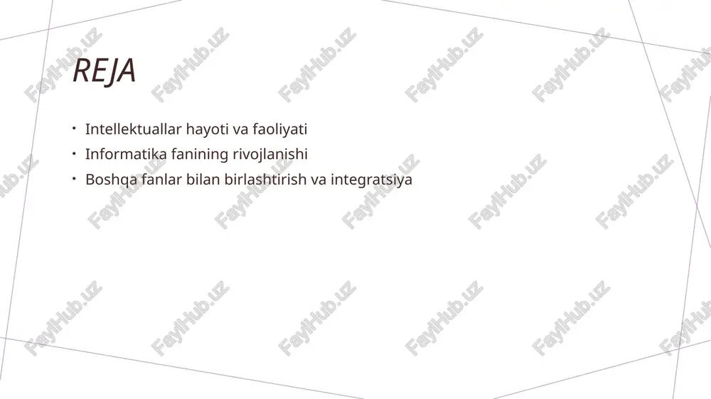 li faktlar va ularning hayotlari. ularning maqsadlari, ilg'or sozlashuvlari va informatika sohasidagi muhim yutuqlari. 3 intellektual va boshqa fanlar bilan bog'lanish - informatika fanini boshqa fanlar bilan qanday birlashtirish mumkinligi. intellektuallarning boshqa sohalarga o'zgartirishlarni o'rganish va bu sohalardagi muammolarga yechim topishdagi roli. informatika fanini rivojlanishi tarixiy jihatidan 1 informatika fanining asosiy tarixiy rivojlanishi - informatika fanining rivojlanishi tarixiy jihatidan o'zgaruvchilari va ularning yaratgan yengilmatik qadriyatlar haqida ma'lumotlar. 2 olimlar hayotidagi muhim voqealar - olimlar hayotidagi ajoyib voqealar, ularning ishlarining o'zgarmagan ta'siri va informatika fanini rivojlanishiga qo'shilishlarini ta'kidlash. 3 informatika fannini boshqa sohalarga integratsiya qilish - informatika fannini boshqa sohalarga, masalan, matematika yoki texnologiyalar sohasiga qanday integratsiya qilish mumkinligi va bu integratsiyaning foydali tomonlari haqida ma'lumotlar. informatika fanining bugungi holati informatika fanining bugungi holati o'zaro integratsiya qilinadi va boshqa fanlar bilan bog'lanadi. olimlar va ularning ijodlari bu sohasini rivojlantirishda muhim ahamiyatga ega. photo by shoeib abolhassani on unsplash informatika fanining rivojlanishi …