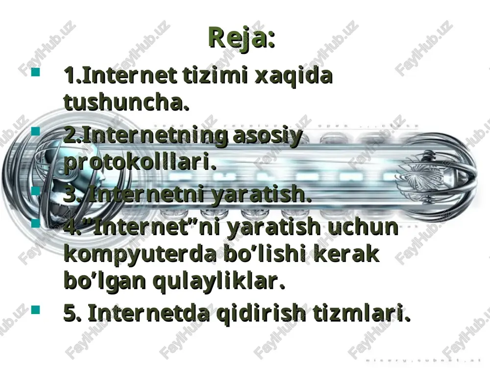 bir rayon, shaxar xalqaro aloqalar, shaharlararo kanallariga ulangan. kompyuter tarmoqlari, yani internetda atc lar o’rniga kompyuter serverlari xizmat qiladi. kompyuterlar o’rtasidagi ma’lumotni o’tkazish uchun xuddi telefon tarmoqlaridek magistral kanallardan foydalaniladi. tarmoq ishini boshqarib turuvchi yagona markaziy kompyuter yo’q, uning resuslari minglab kompyuterlar orasida taqsimlangan. tarmoqni beqiyos kuchi va zayifligi ham shunda. internet serverlari ko’plab foydalanuvchilar uchun ularda saqlanayotgan ma’lumotlarga bir yo’la foydalanish imkonini beradi. biroq hamma serverlar ham teng imkoniyatga ega emas. misol, ayrimlarga ko’rish vositalarisiz ma’lumot olish uchun ko’p vaqt kerak deyiladi. agar serverga kirish chog’ida buning ilojisi bo’lmasa yoki server band degan habar berilsa, buni telefon liniyasi “band” deb tshuning va iloji boticha keyinroq operatsiyani bajaring. internet explorer internet explorer bizga internetdan foydalanishda eng katta yordam beradigan brauzerlardan hisoblanadi. bu brauzer yordamida biz hohlagan saytimizga kirib uni ko’chirib, tomosha qilib va o’zgartirishimiz mumkin. biz endi internet explorer brauzeri bilan tanishsak. avvalo brauzerga kiramiz uni quydagi rasmda belgilab qo’yilgan …