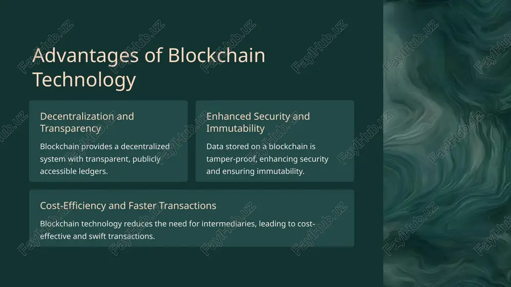calability being a significant concern. as the network grows, accommodating a higher volume of transactions becomes increasingly difficult. energy consumption is another obstacle, with the proof-of-work consensus mechanism requiring substantial computational power, leading to environmental concerns. regulatory and legal uncertainties also hinder the widespread adoption of blockchain, as governance and compliance frameworks continue to evolve. 6 scalability issues increase in transaction volume blockchain networks may struggle to handle a large number of transactions simultaneously, leading to delays and congestion. storage and bandwidth demands as the size of the blockchain increases, it requires more storage and bandwidth, posing challenges for nodes in the network. network consensus mechanisms reaching consensus on a global scale presents difficulties, especially in public blockchains, affecting scalability. 7 energy consumption electricity usage blockchain technology consumes a significant amount of electricity for mining and validation processes. environmental impact the high energy consumption of blockchain networks contributes to environmental …